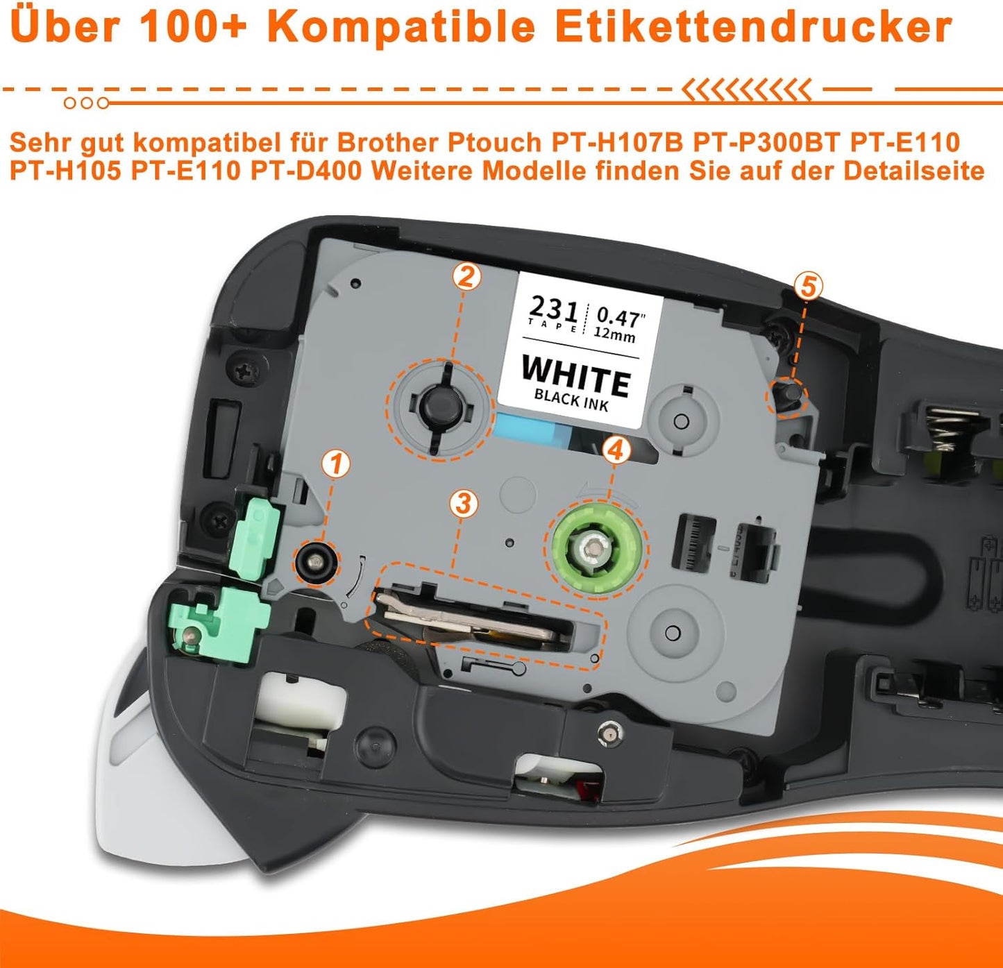 10x Schriftbandkassetten für Brother TZe-231, 10