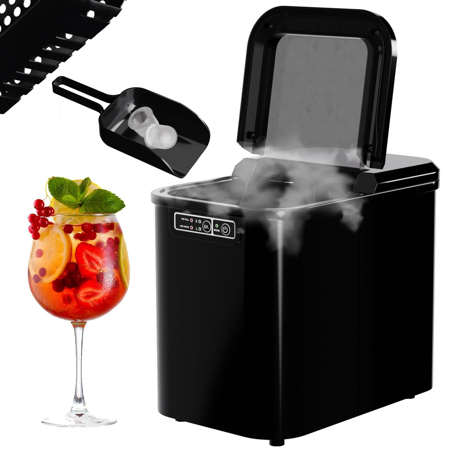 Eiswürfelmaschine EM-01, Schwarz