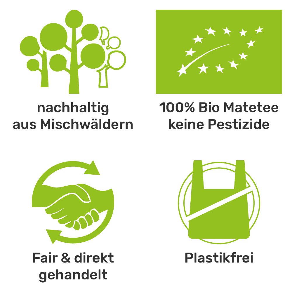 Mate Tee Set mit Bechern und Bombillas, schwarz