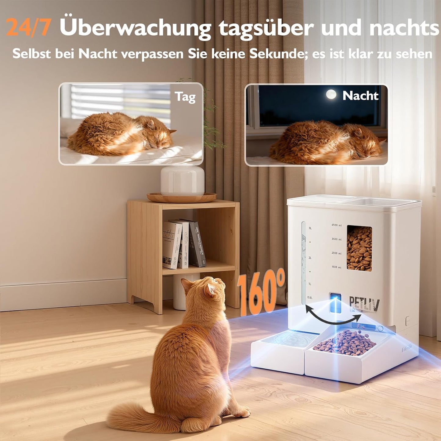 Futterautomat mit Kamera und App-Steuerung