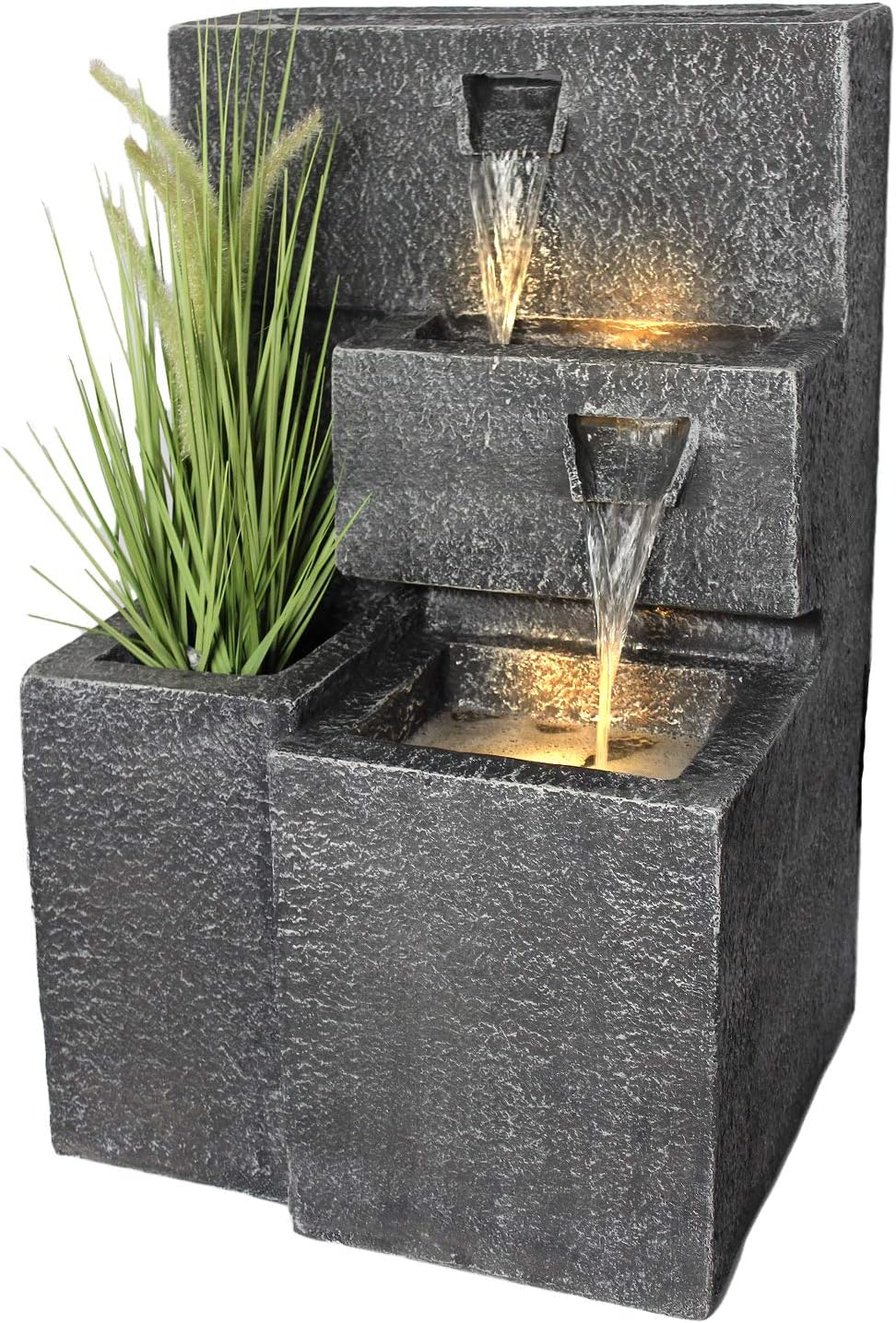 Gartenbrunnen Grada mit LED-Beleuchtung