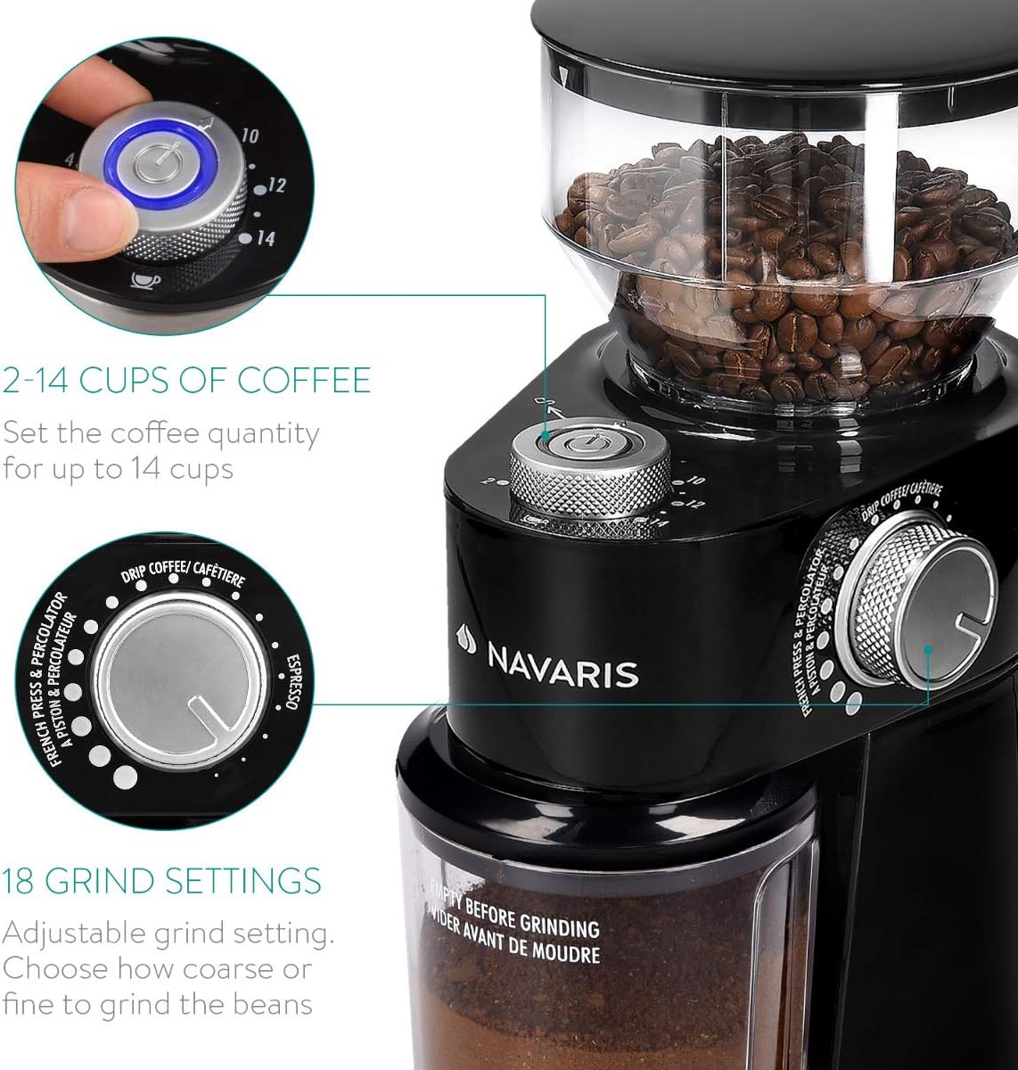 Elektrische Kaffeemühle, Schwarz
