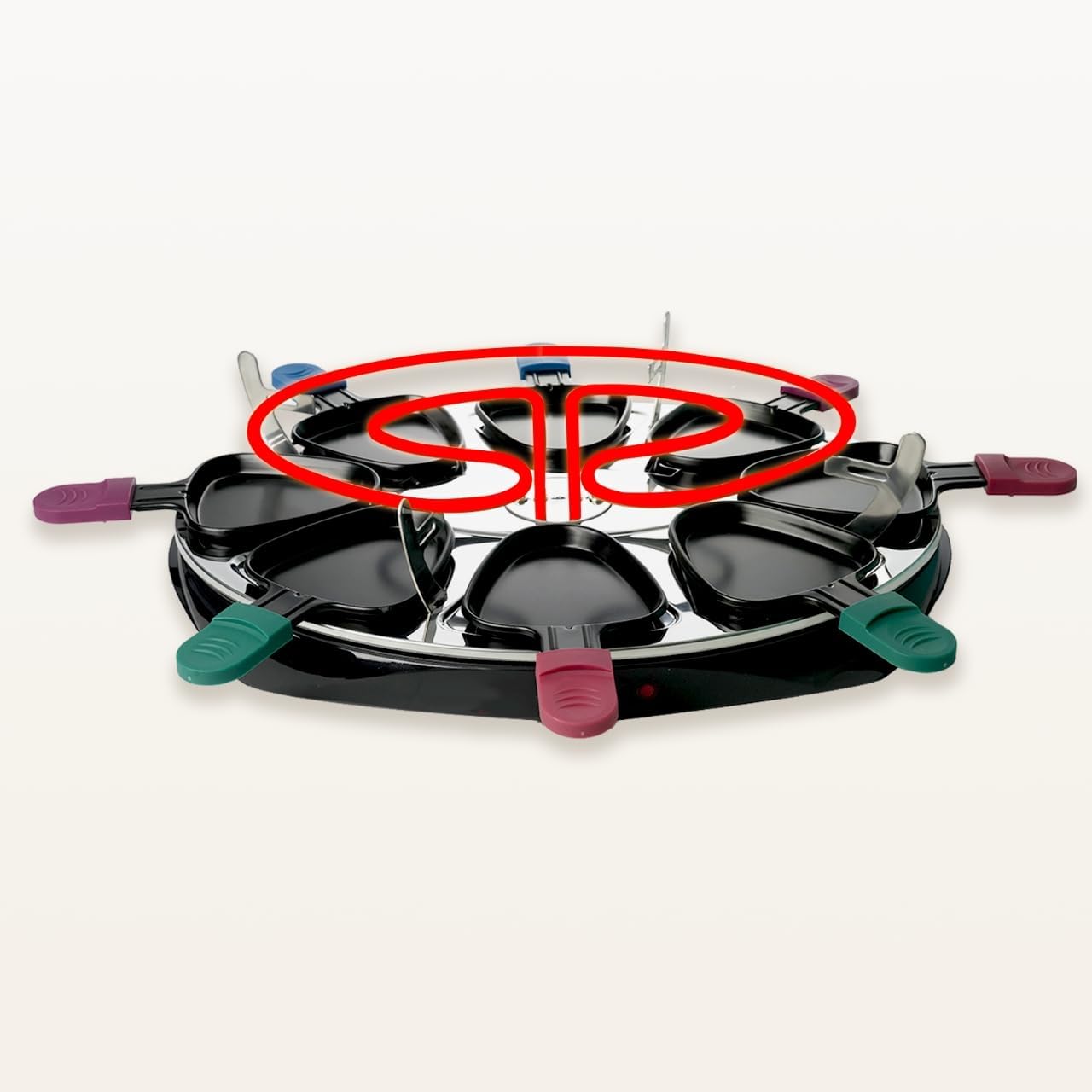 8-teiliges Raclette-Pfannen-Set, 8ps Multicolor