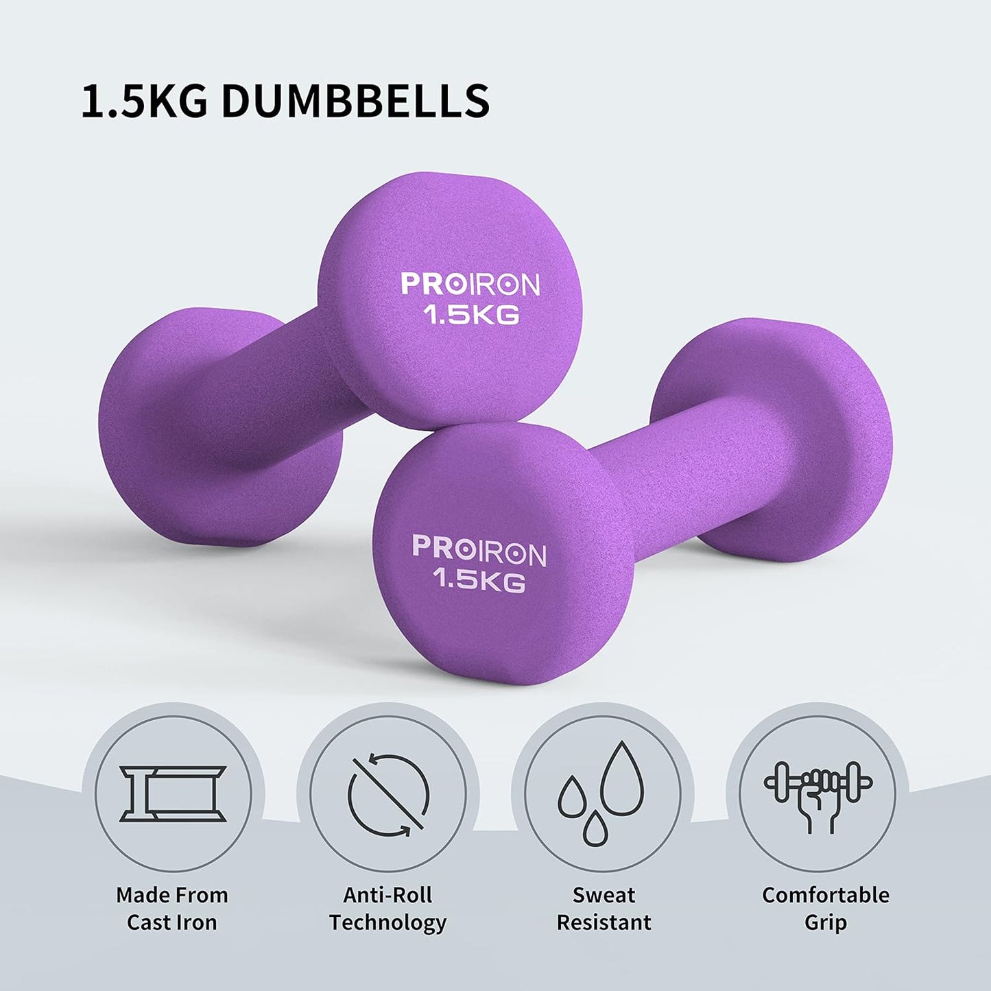 Neopren-Kurzhanteln-Set (2 x 1,5 kg), 2 X 1.5KG