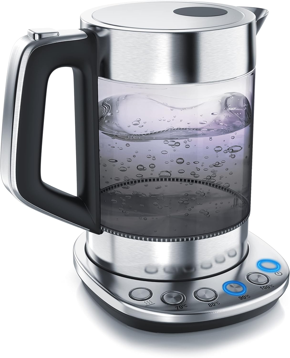 Rauchglas Wasserkocher mit Temperatureinstellung