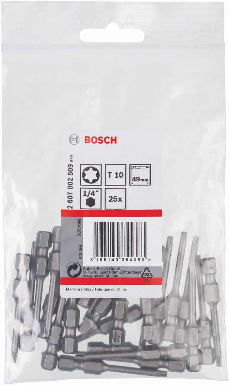 Extra-Hart Innen-Torx Bitsatz T10 (49 mm, 25 Stück), 49 mm, 25 Stück T10