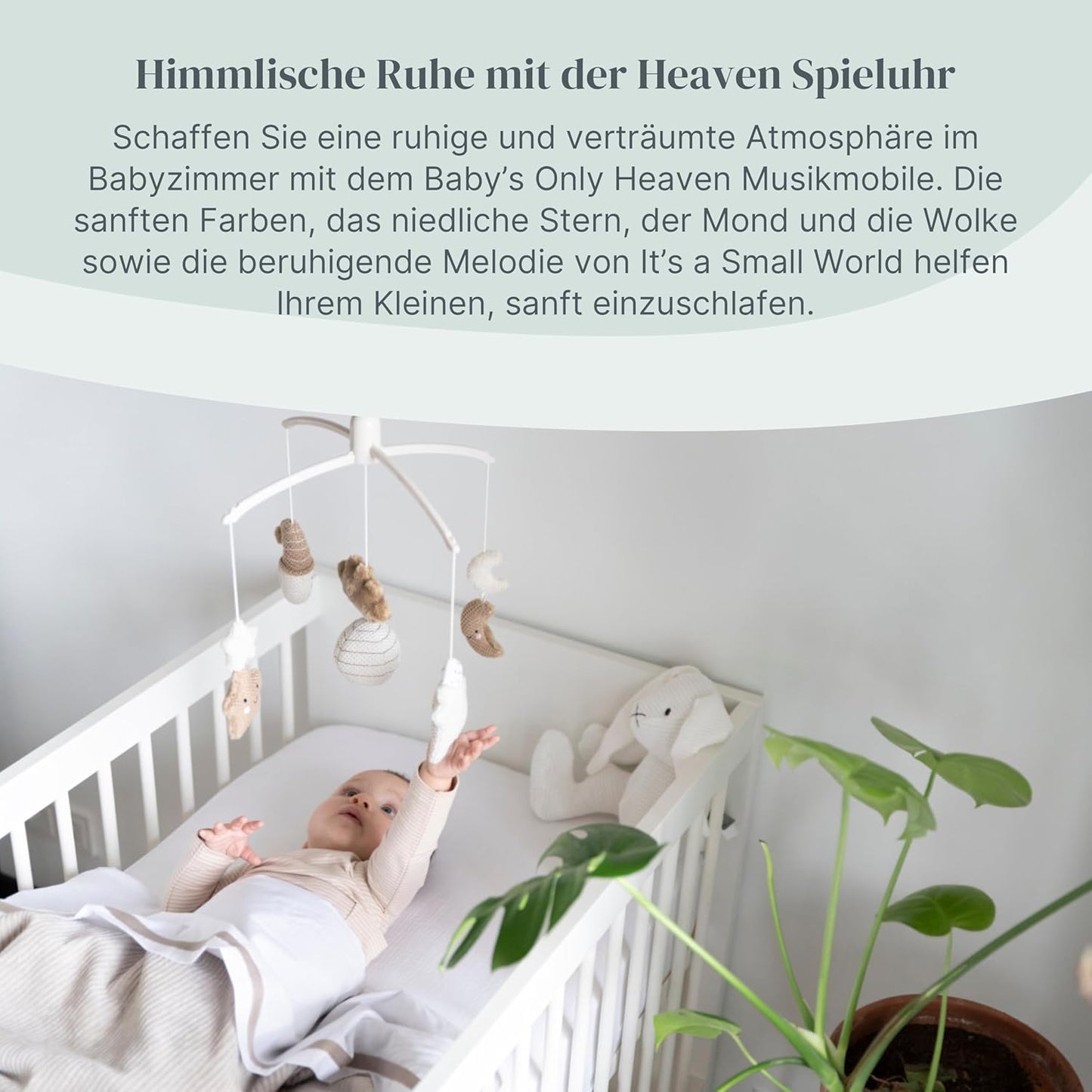 Musik-Mobile Baby Heaven mit Spieluhr und Figuren, Clay/Warm Linen