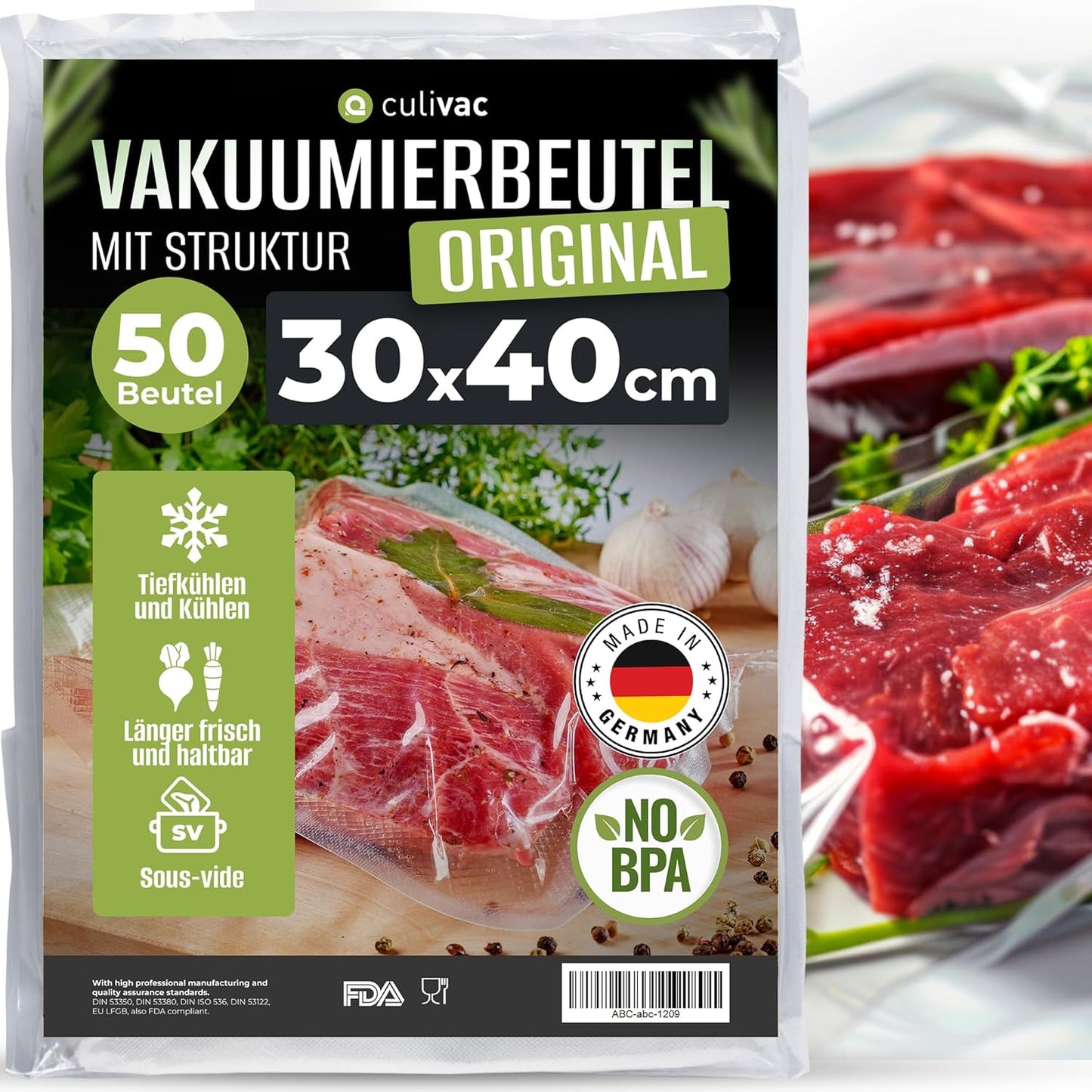 Vakuumierbeutel, 30 x 40 cm, 050 Beutel Transparent