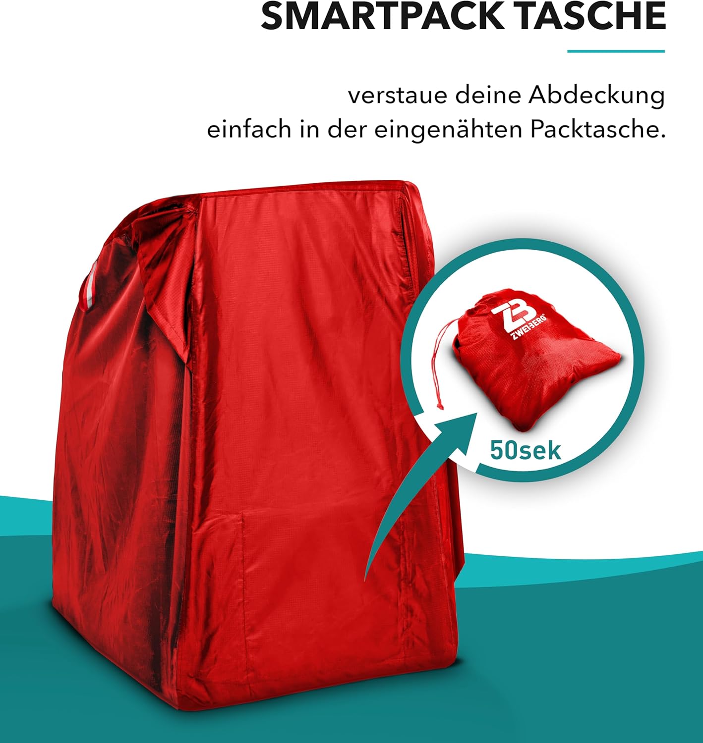 Faltgarage für Veloanhänger, Rot-schwarz