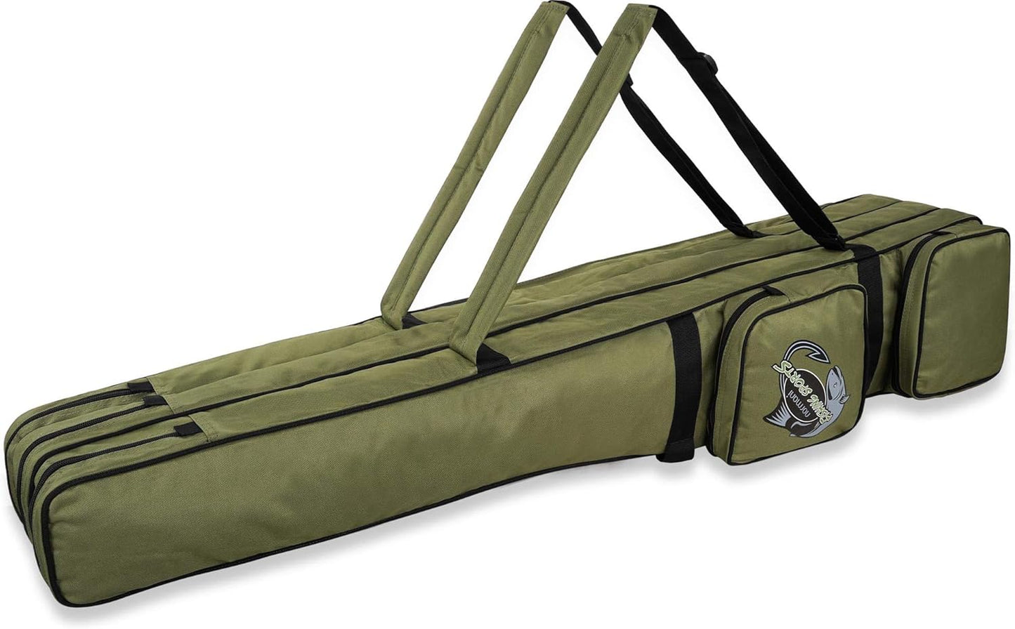 Rutentasche Rod Case mit 3 Ruten-Fächern, Dunkelgrün 3 Innenfächer 190 cm