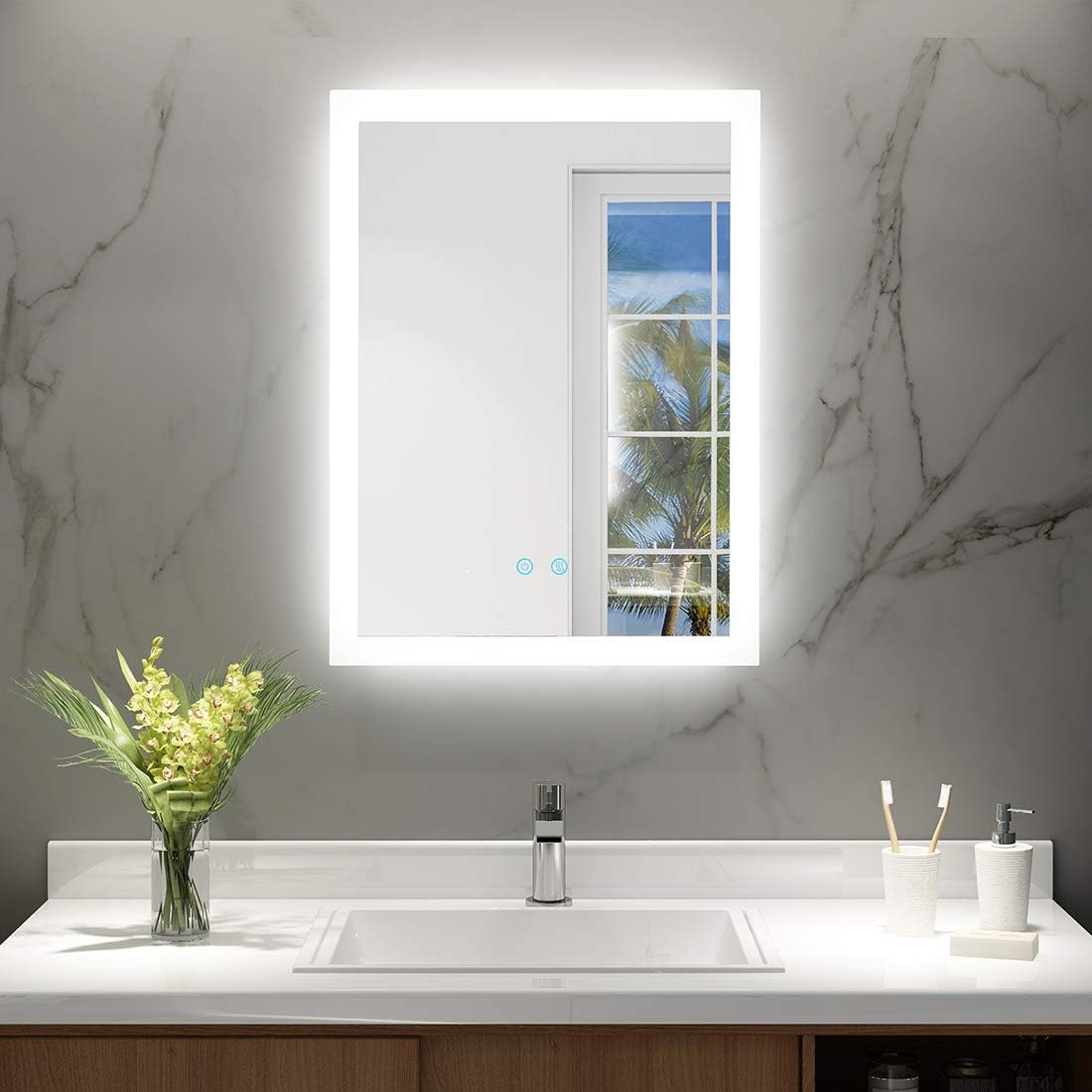 LED Badspiegel mit Anti-Beschlag, Touch Sensor, 70x50cm, Type A 70 x 50 cm