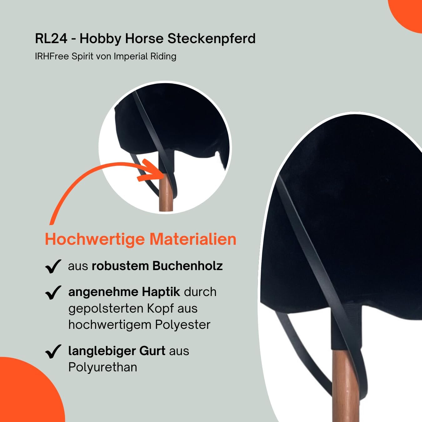 Steckenpferd RL24 für Hobby Horsing, Steckenpferd (Schwarz)
