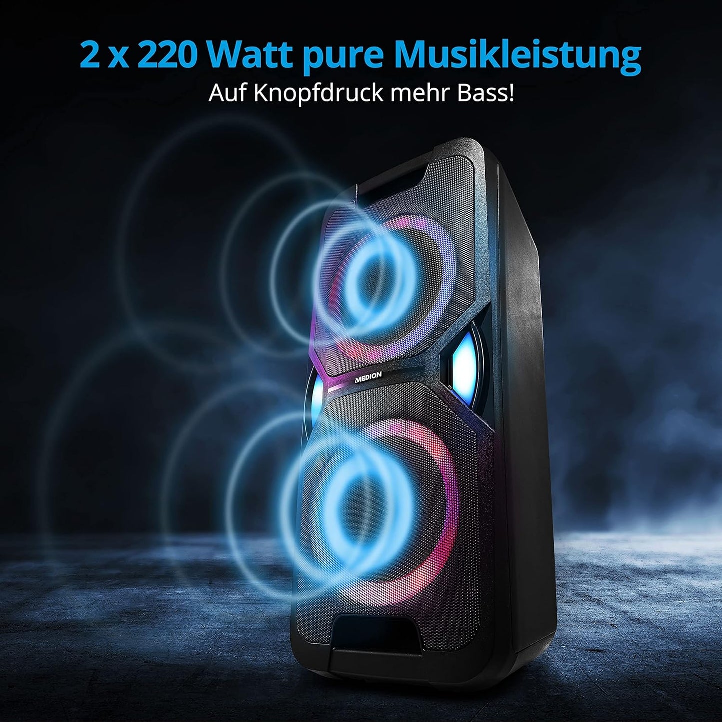 Party-Soundsystem mit Karaoke-Funktion