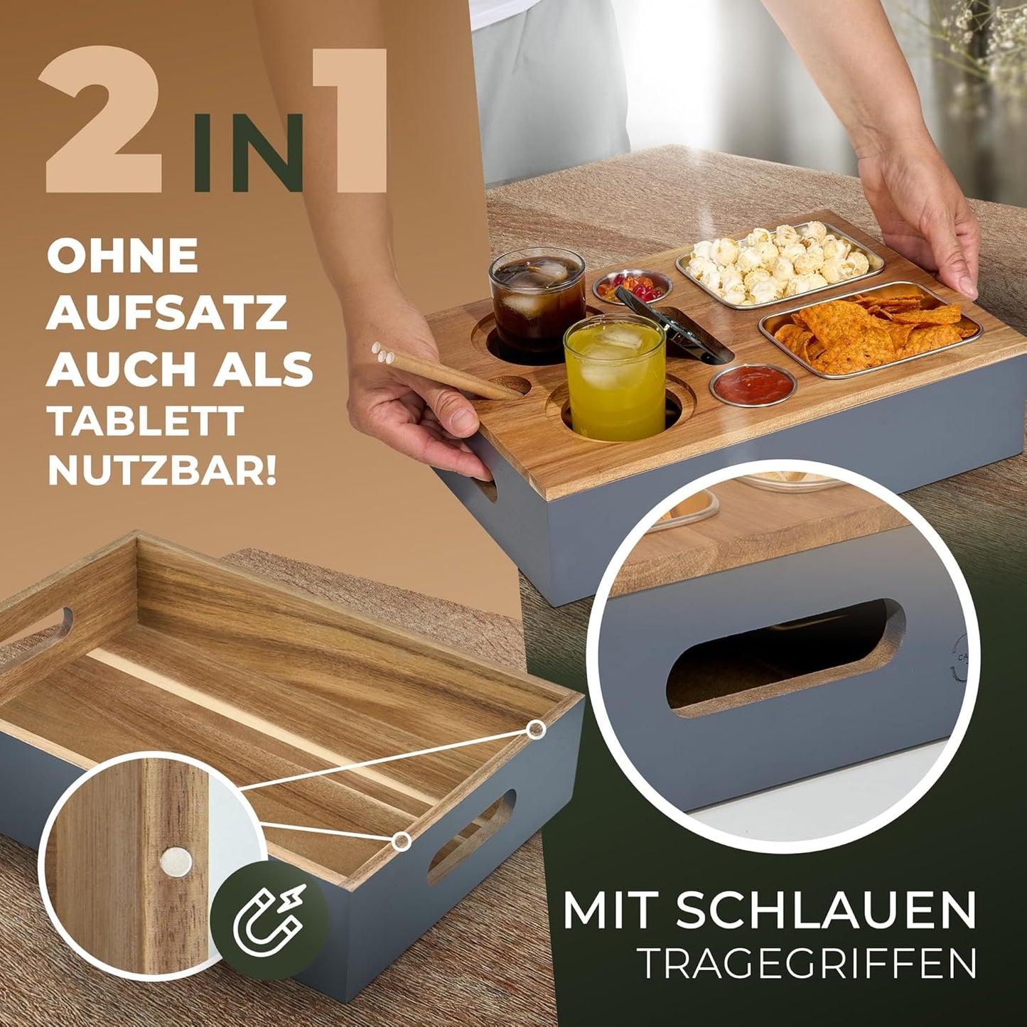 Couchbar Snackbox, Akazienholz