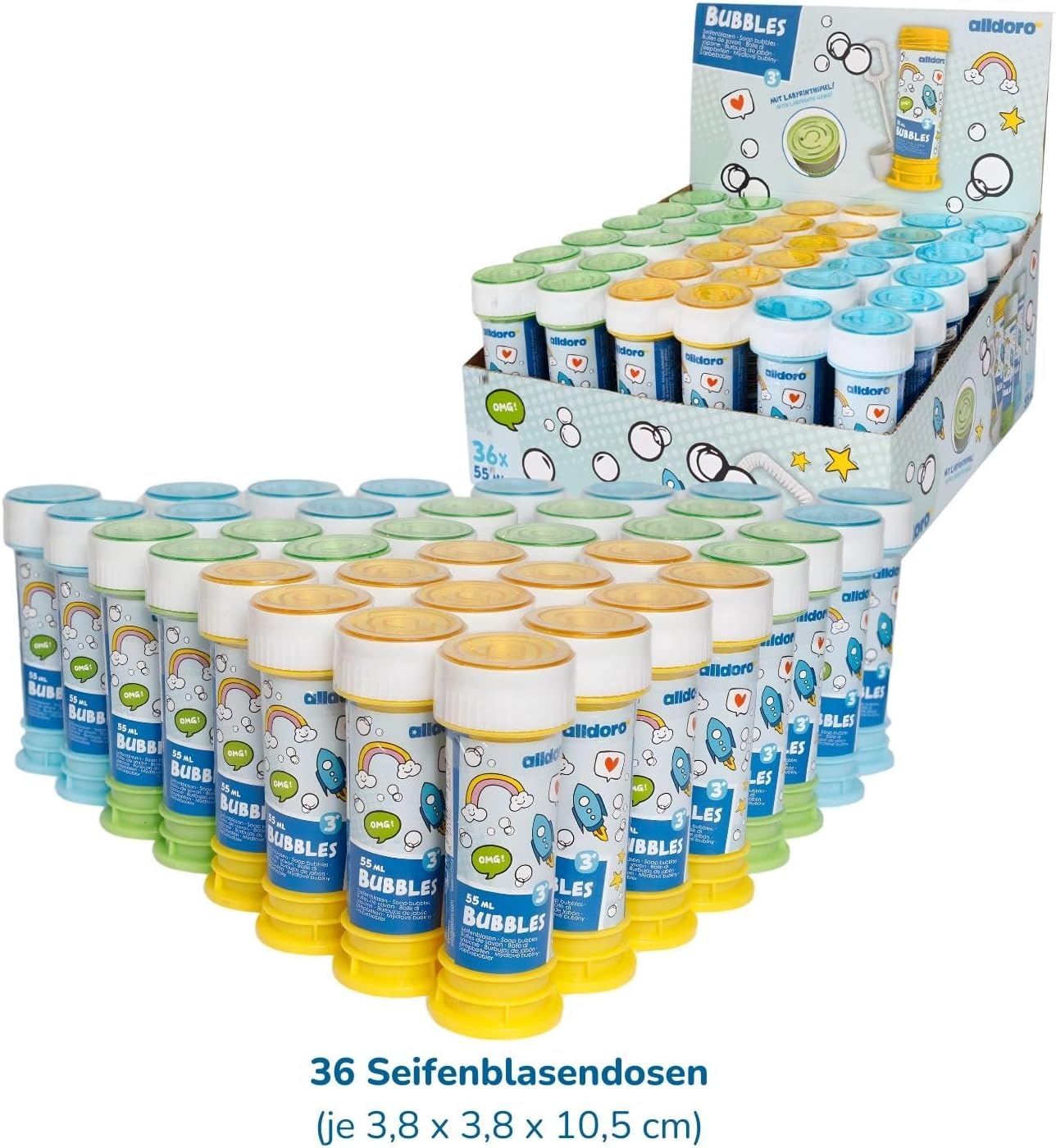 36-teiliges Seifenblasen-Set mit Labyrinth-Spiel, 36 Stück