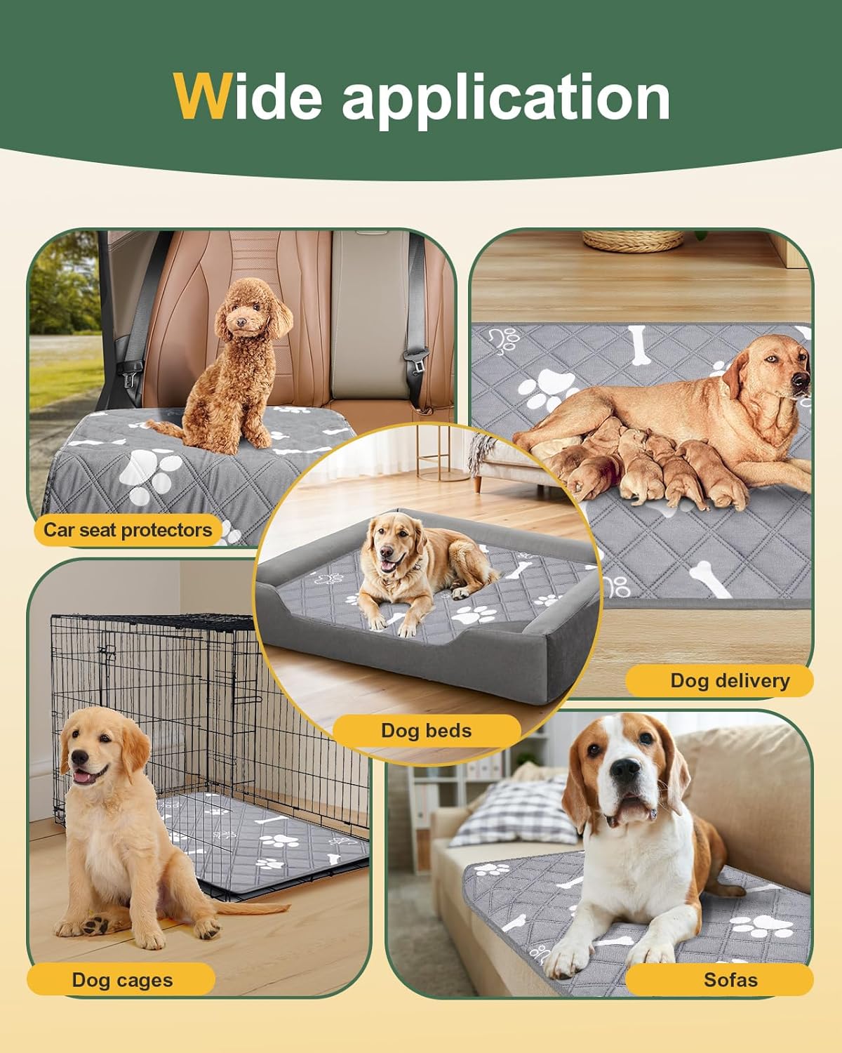 Waschbare Hundetrainingspads, 2er-Set, 120x90 cm, 120×90 2Stk