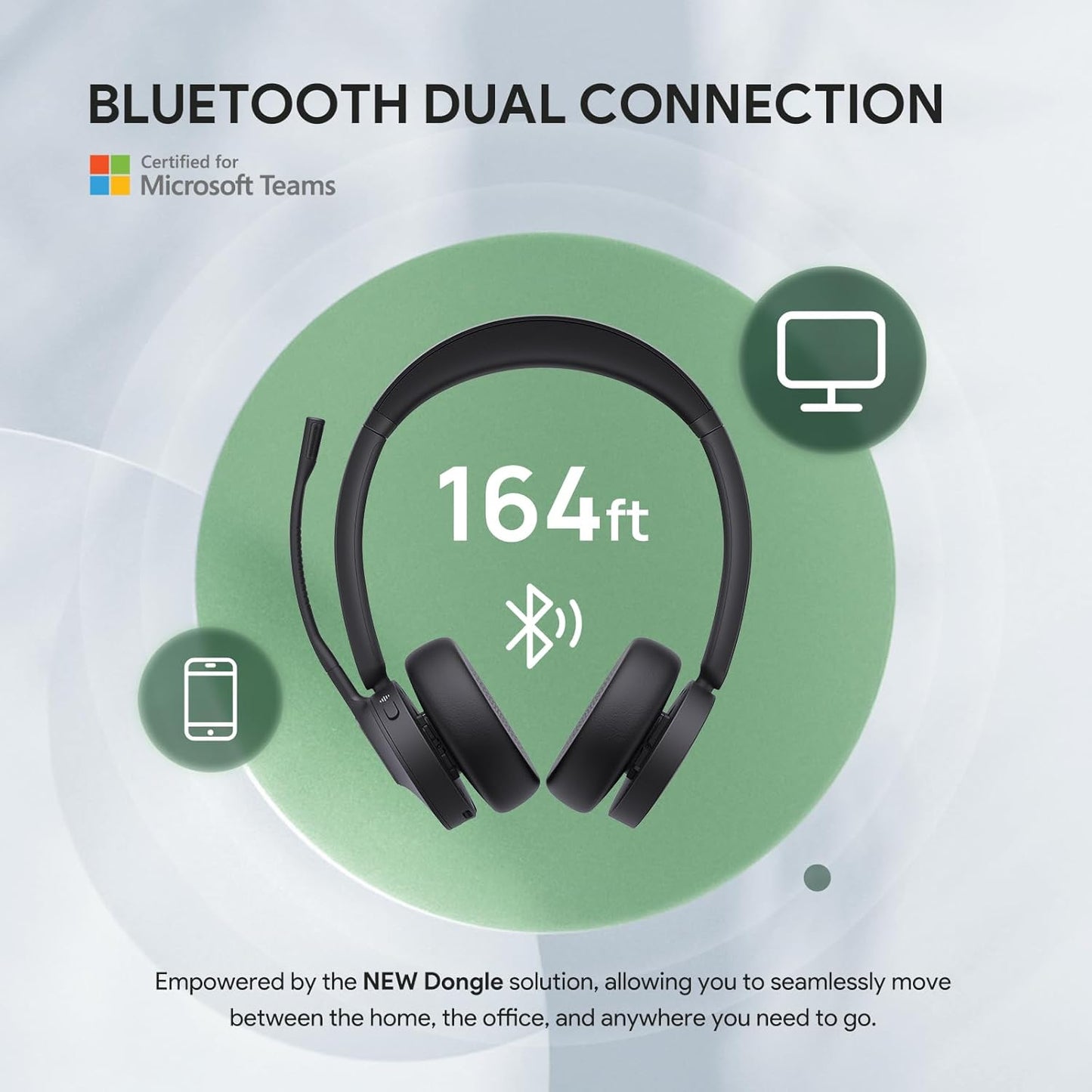 Bluetooth Headset mit Mikrofon, Schwarz BH70 Headset Type-C