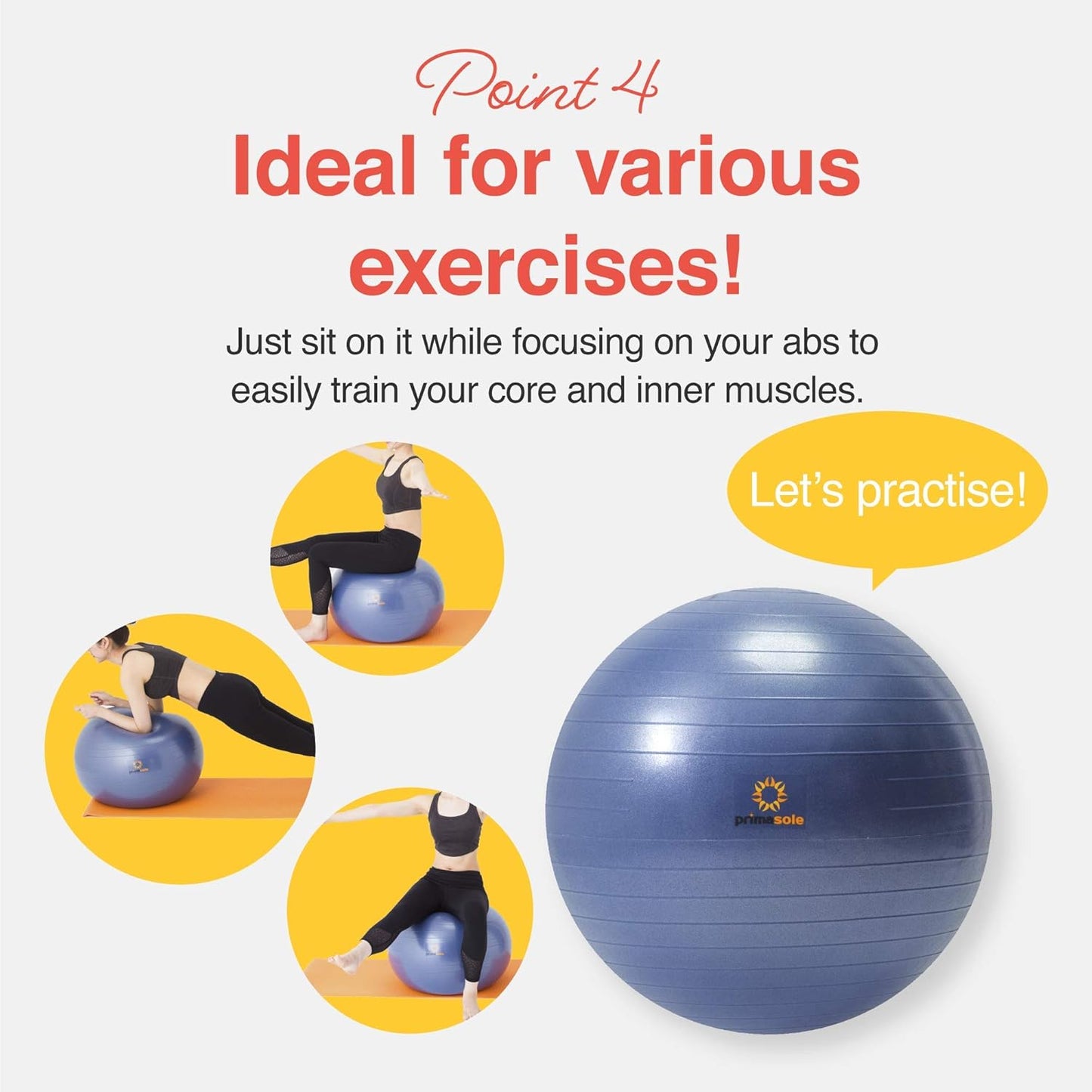 Gymnastikball für Fitness & Büro, 21.7 inch & 55 cm indigoblau