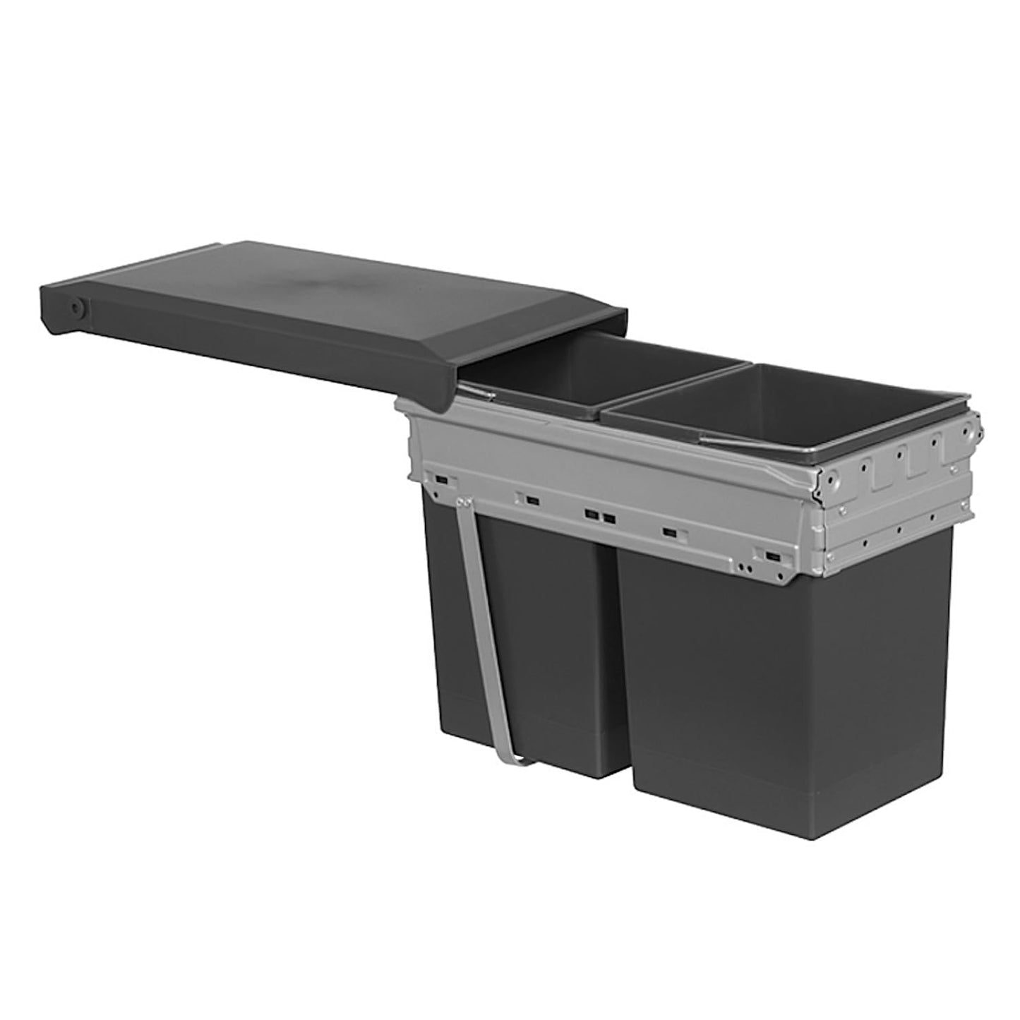 Tandem Einbau-Abfallsystem 2x15L für 30cm Schrankküche, Anthrazit