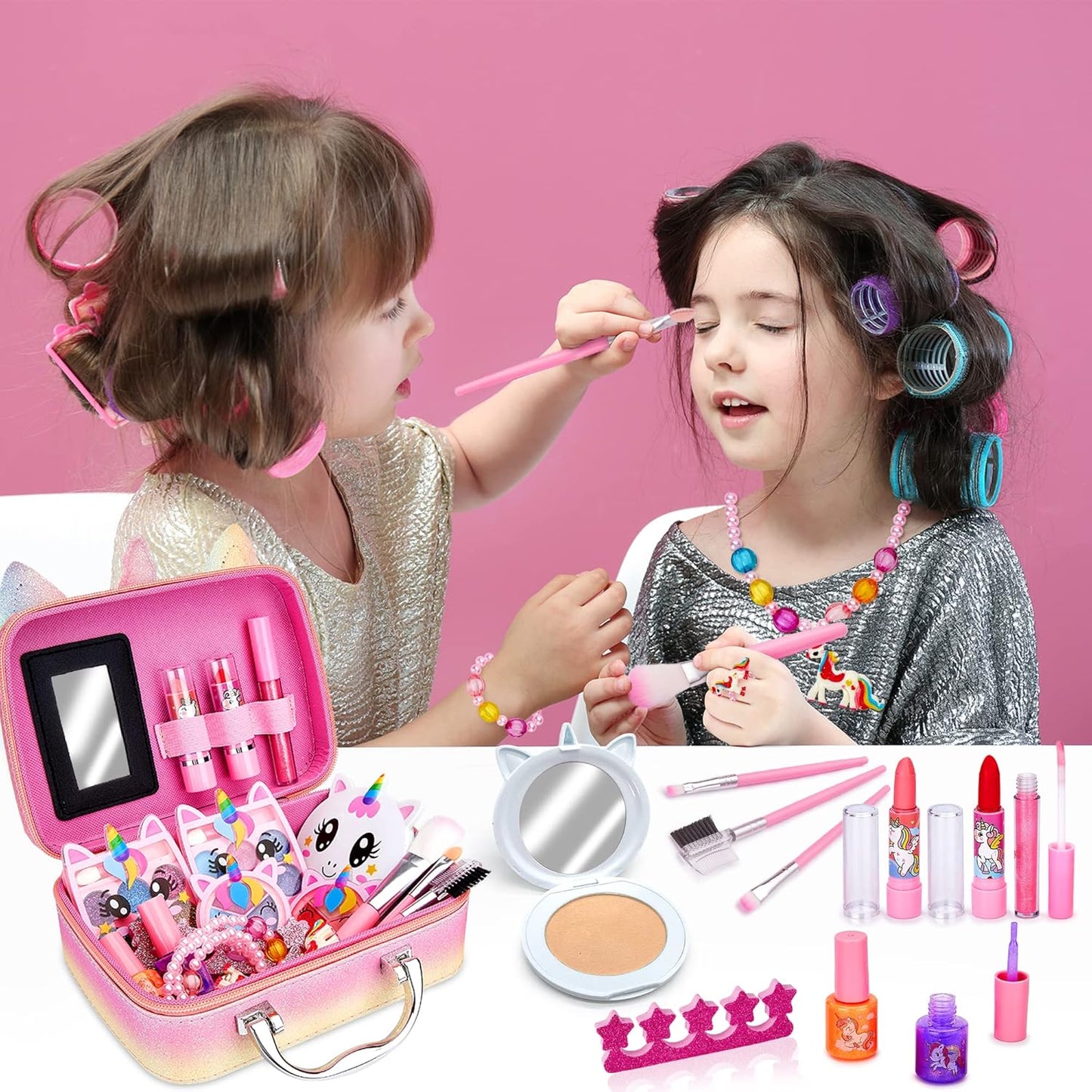 Kinderschminke-Set mit Einhorn-Kosmetiktasche