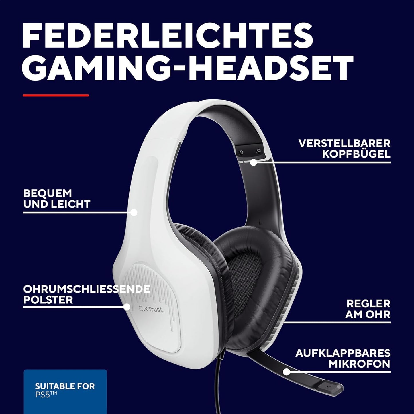 GXT 415PS Zirox Gaming Headset für PS5 mit Mikrofon, PS5