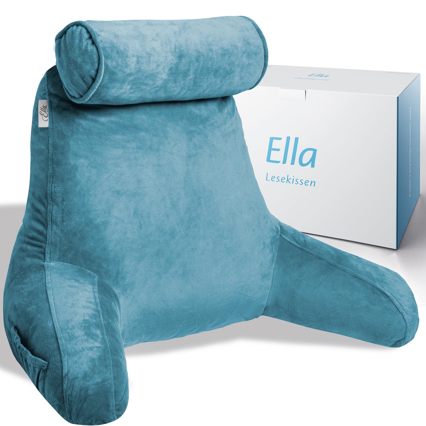 Lesekissen mit Nackenrolle, Blau