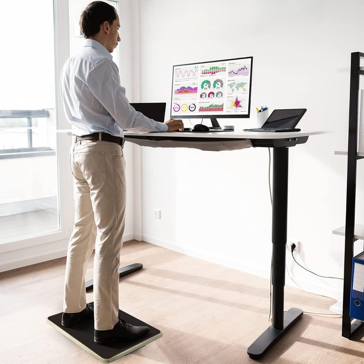 Balance Board für Stabilitäts- und Ganzkörpertraining, Schwarz 44cm Rocker Gleichgewichtsbrett