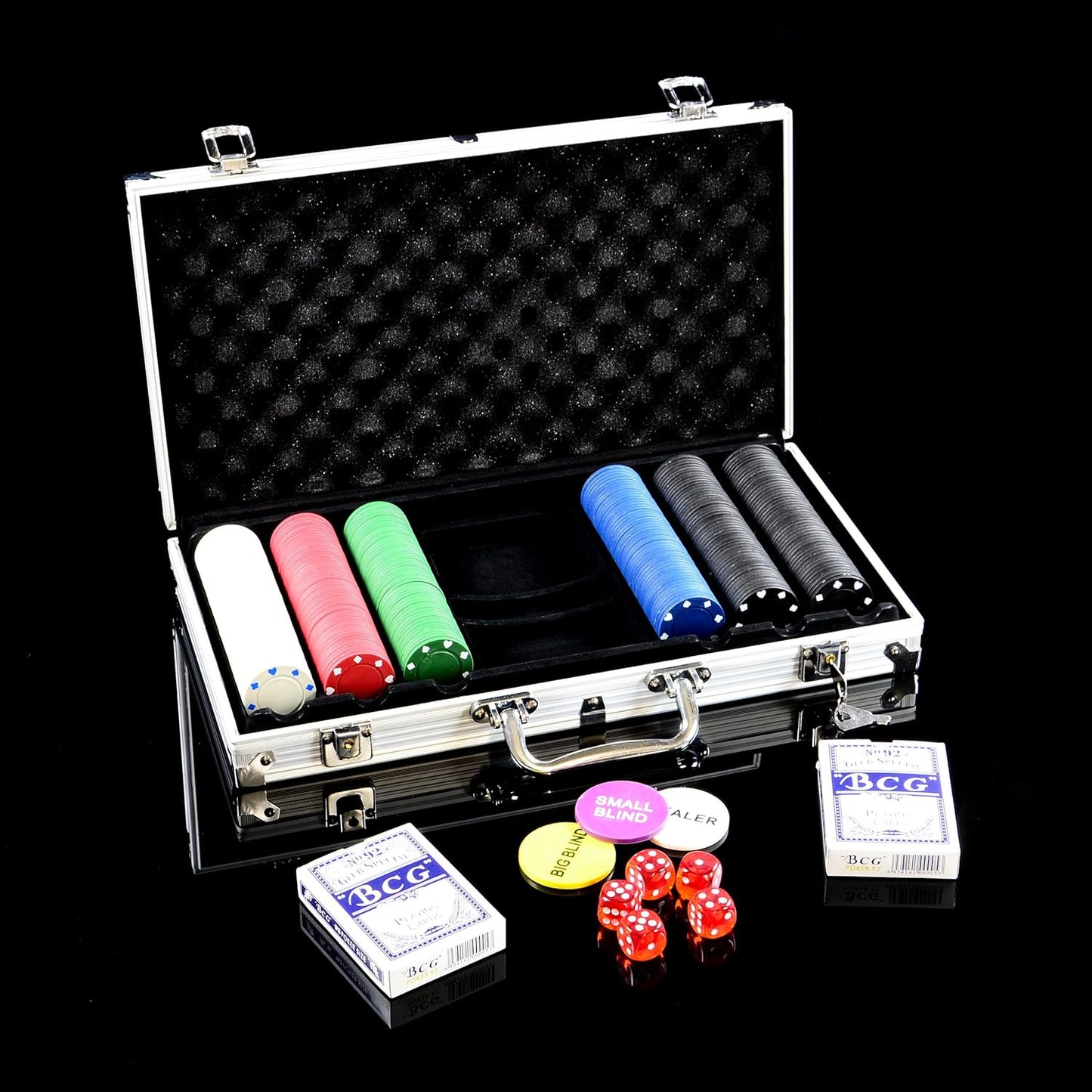 Pokerkoffer mit 300 Chips, 300 Chips