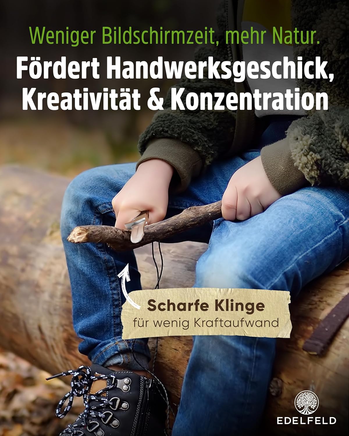 Schnitzmesser für Kinder, Braun (Metall)