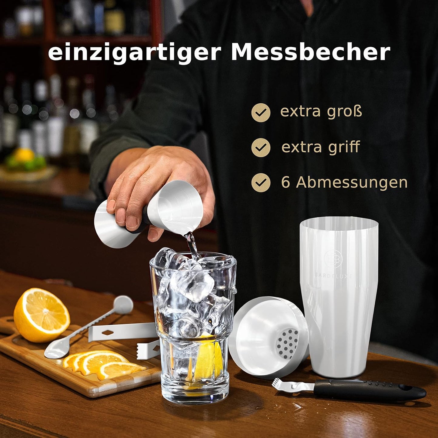 12-teiliges Cocktailshaker-Set, Weiss