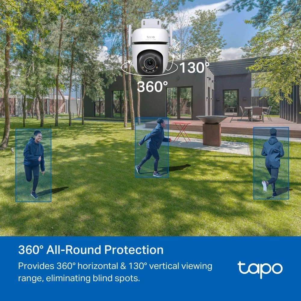360° Überwachungskamera mit KI-Erkennung, 2K 4MP