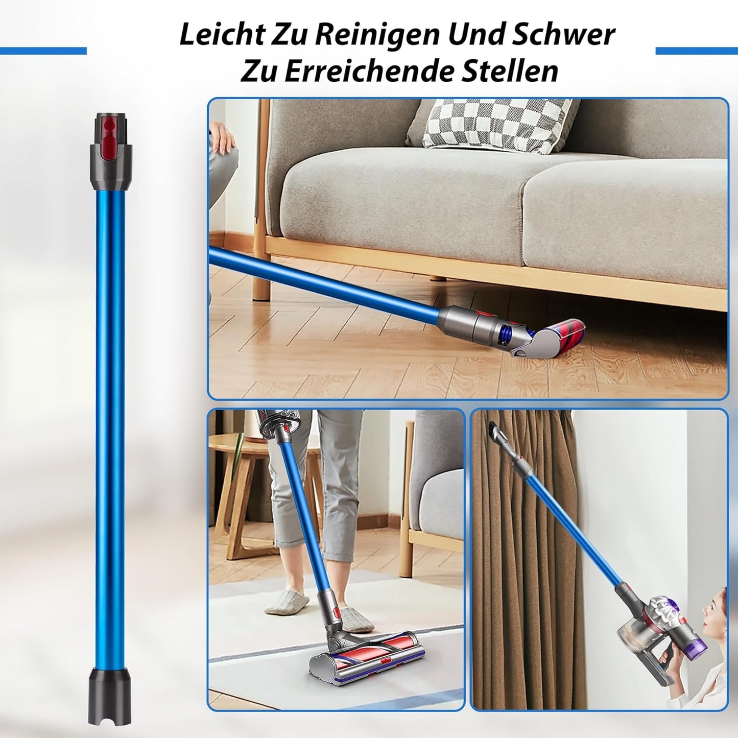Teleskop-Verlängerungsrohr für Dyson Staubsauger, Blau