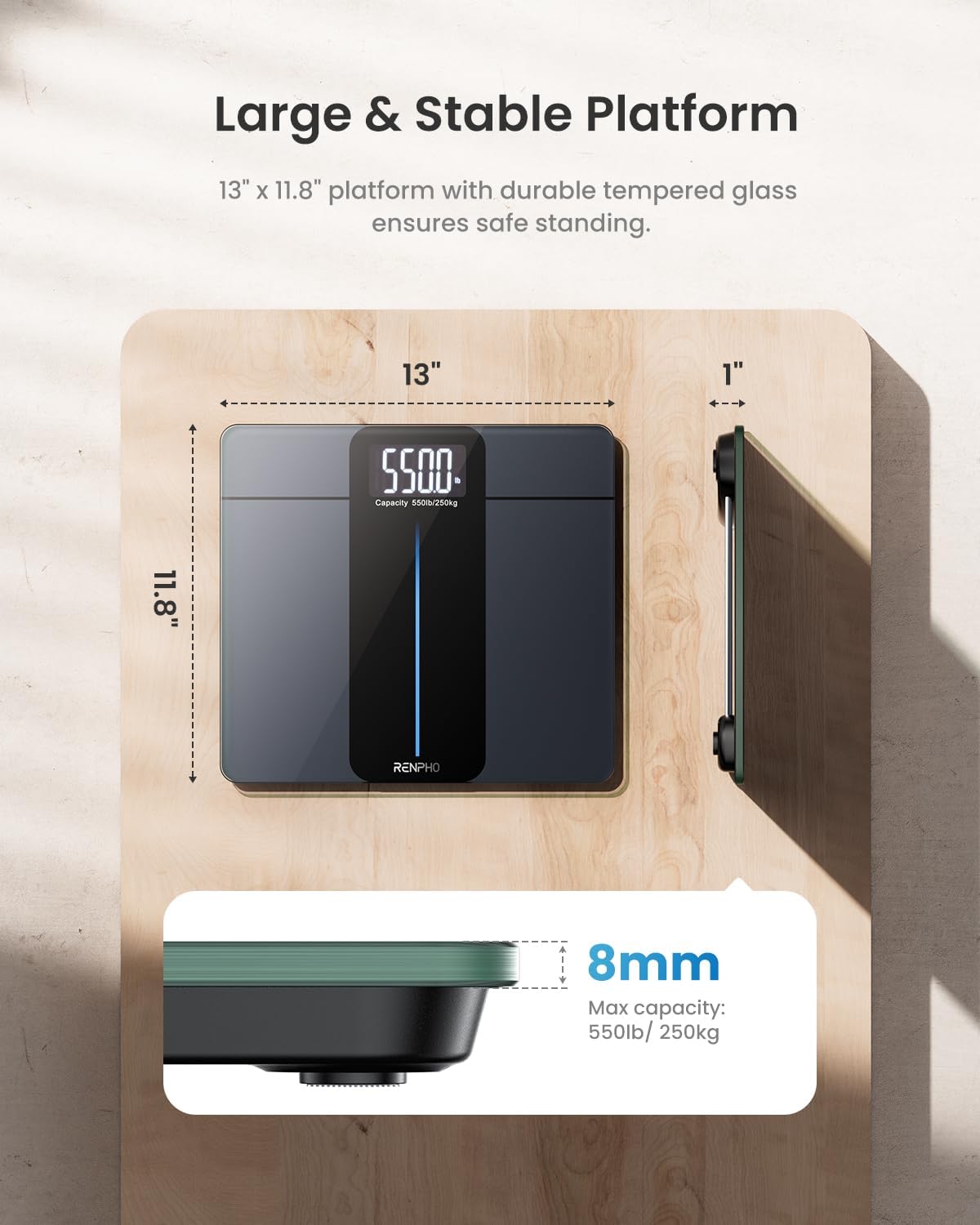 Digitale Personenwaage mit 250 kg Kapazität