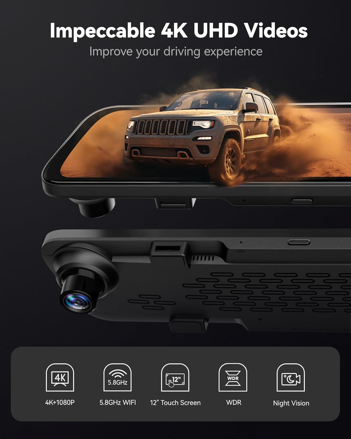 G840S Spiegel-Dashcam mit Rückfahrkamera und GPS, G840S