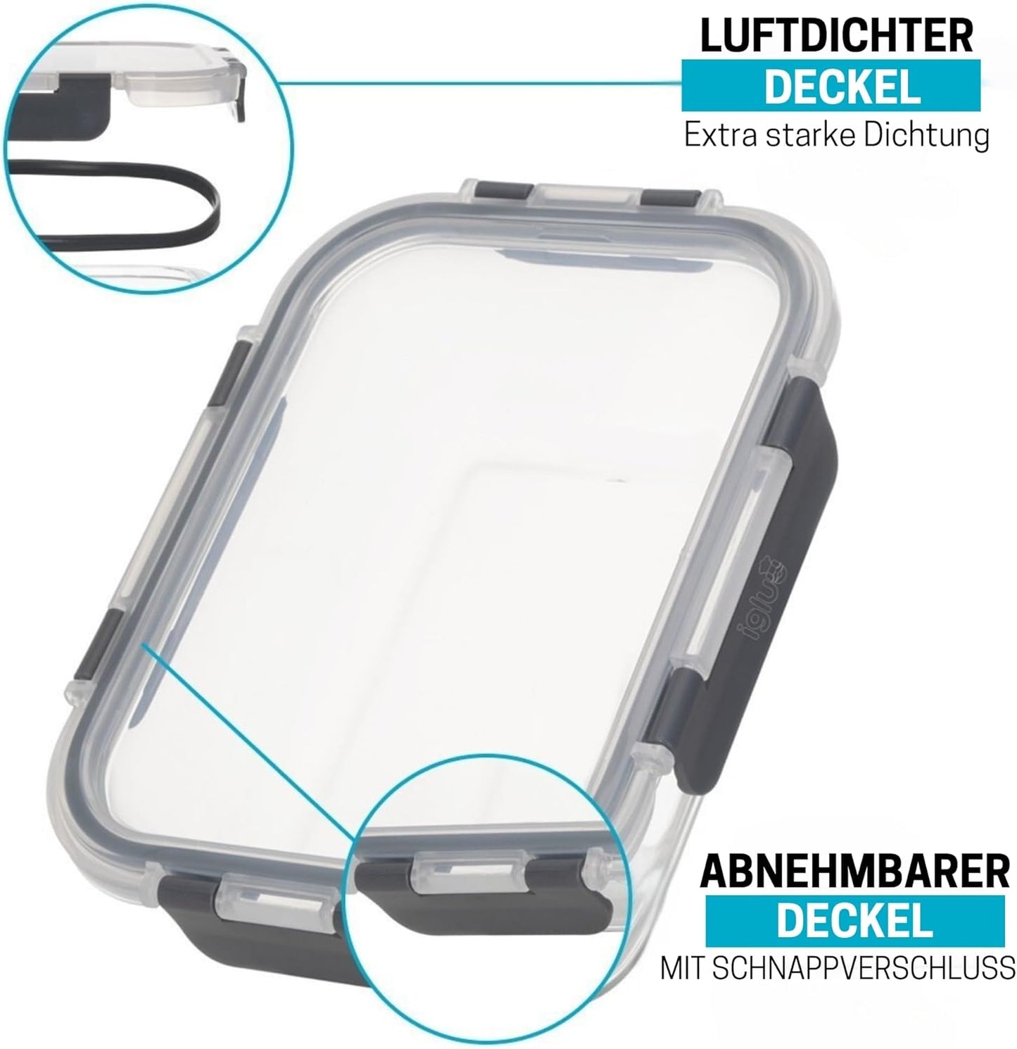 5-teiliges Frischhaltedosen-Set, auslaufsicher, 5 Pcs 1L