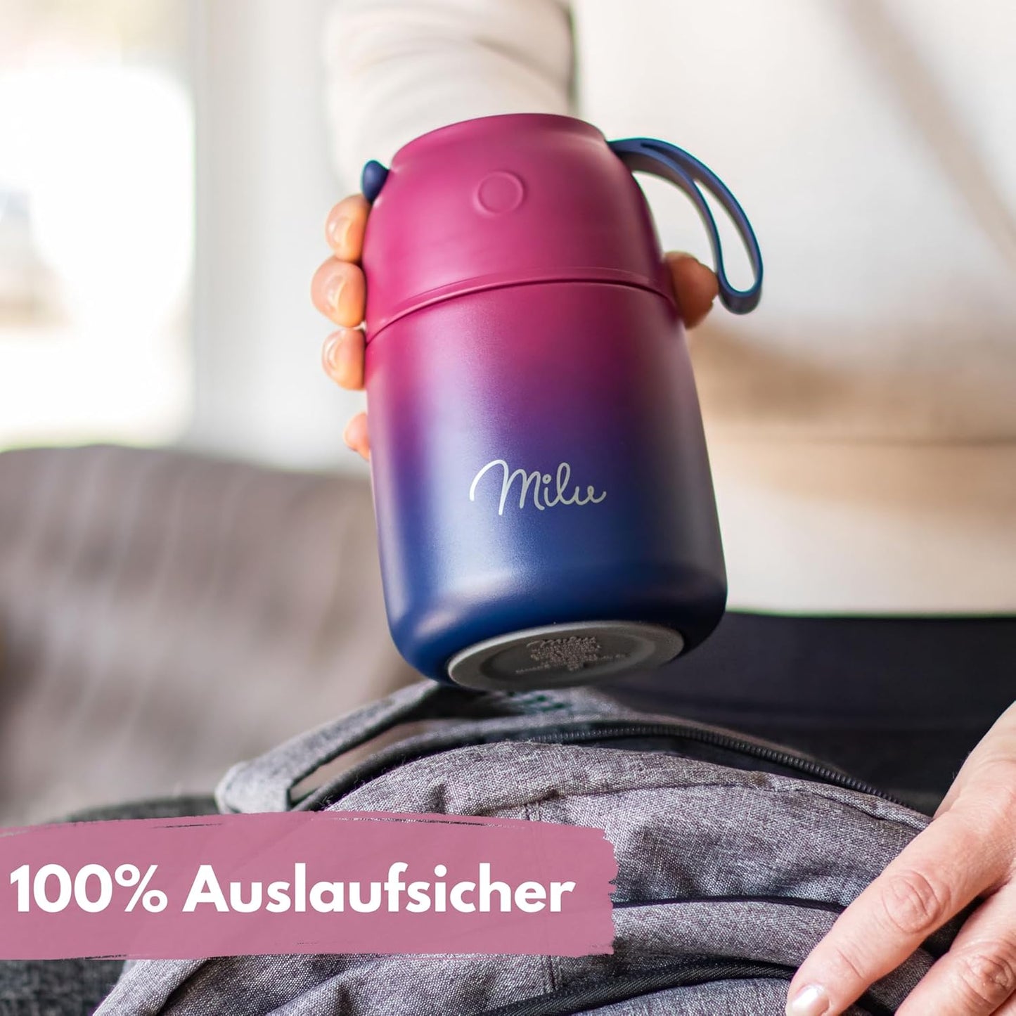 Thermobehälter für Essen 450ml, Edelstahl, Berry Blau 450ml