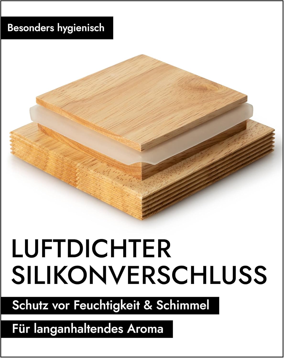 Kaffeedose mit luftdichtem Verschluss, 10 x 10 x H20,5 cm Schwarz