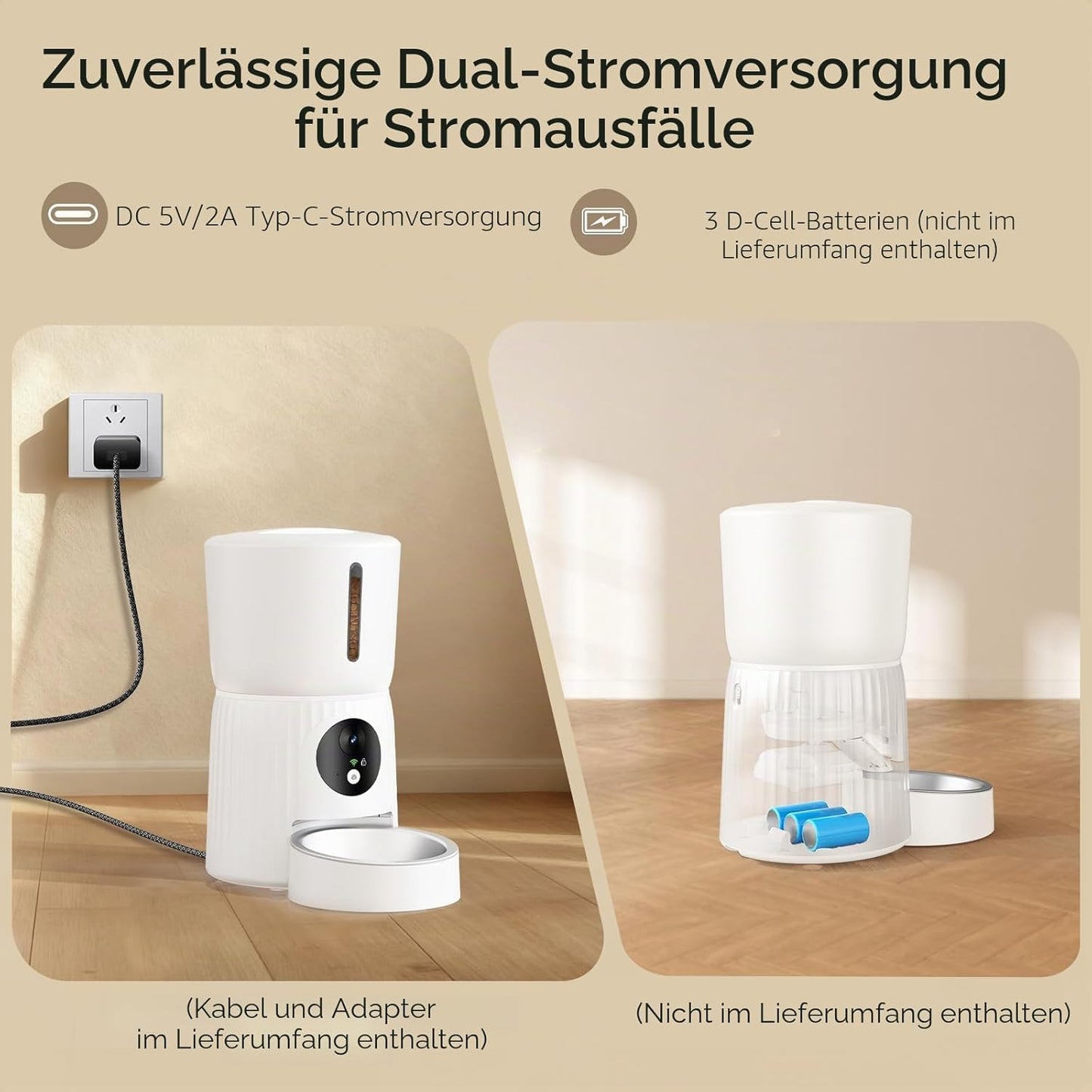 Futterautomat PF24 mit HD Video & App-Steuerung, Weiss