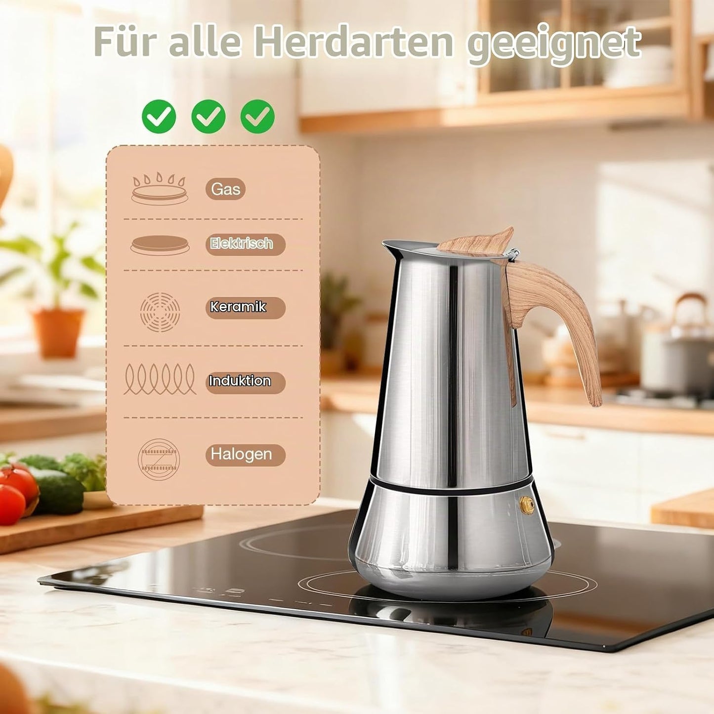 Espressokocher Edelstahl Mokkakanne 350ml