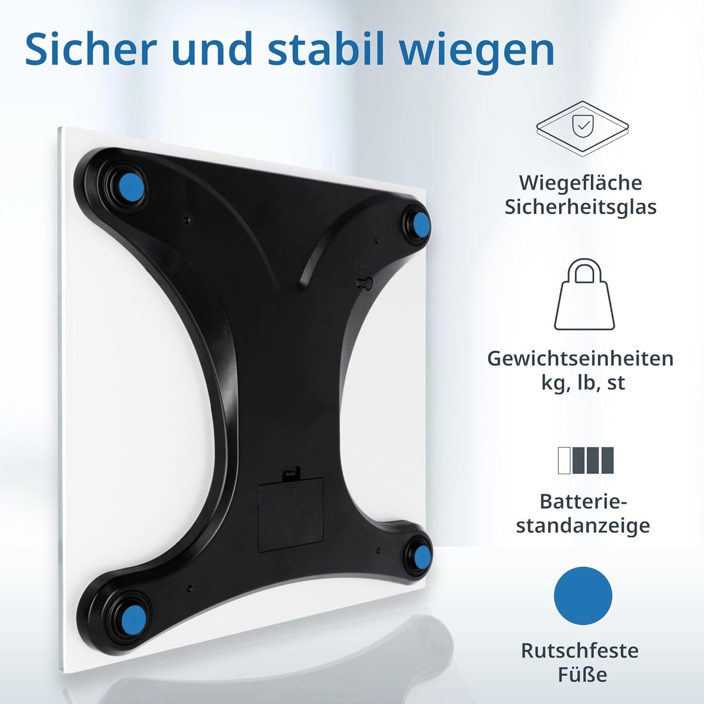 Digitale Personenwaage, Weiss XXL-Display 200 kg