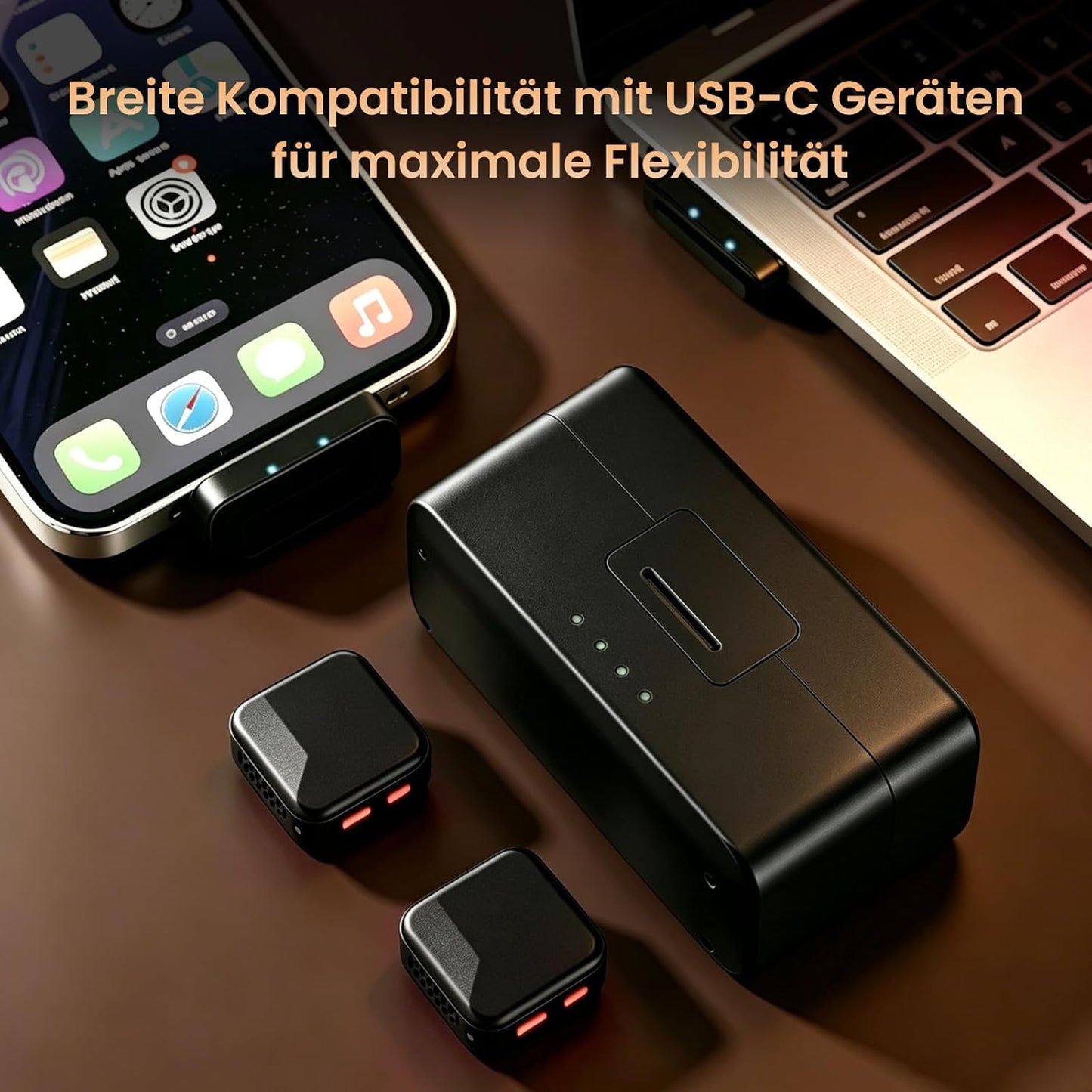 Wireless Lavalier Mikrofon mit Ladecase