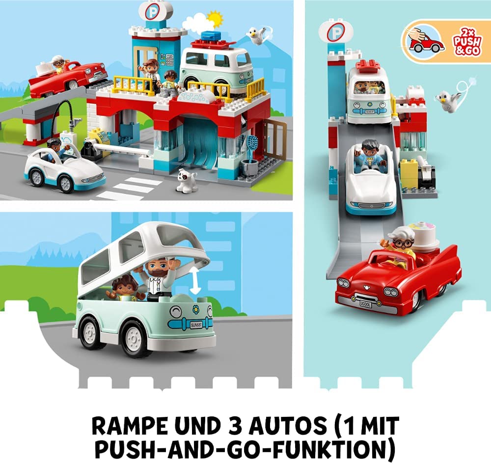 10948 DUPLO Parkhaus mit Autowaschanlage, Konstruktionsspielzeug, Single Standard Verpackung