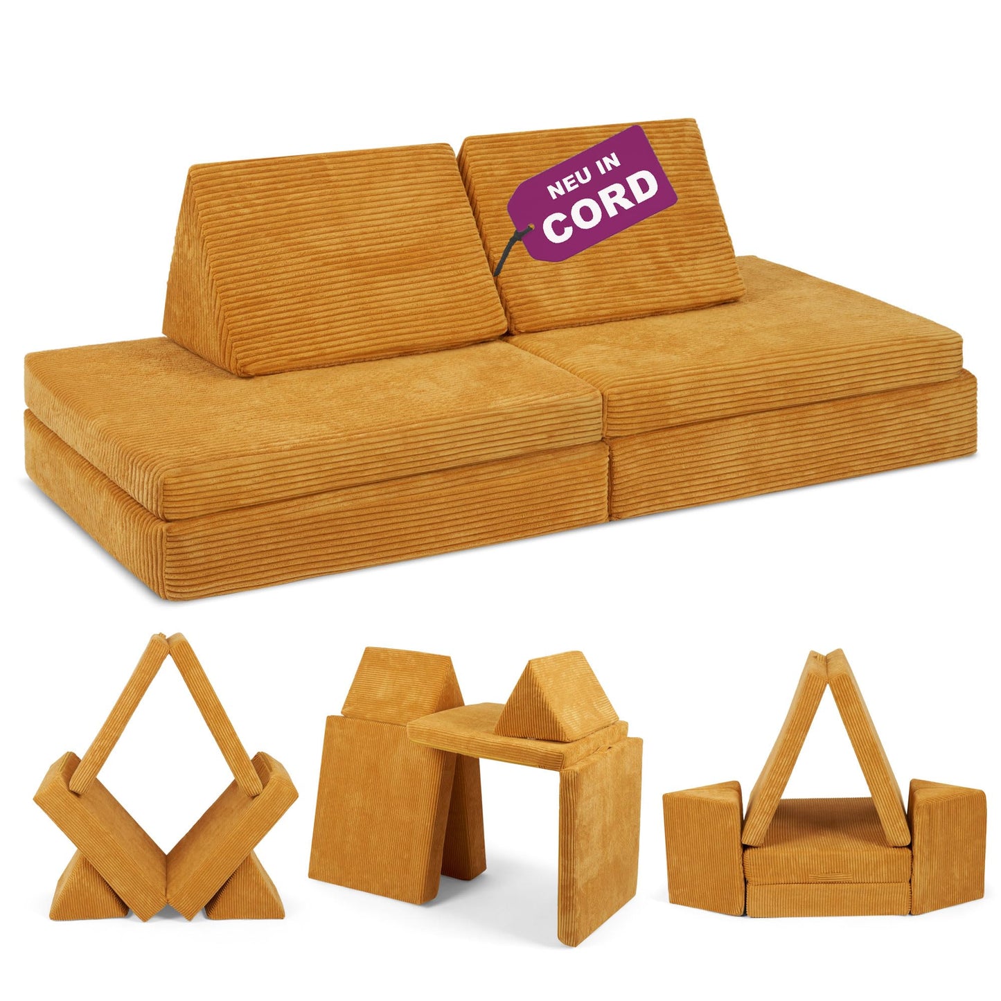 Spielsofa für Kinder, Gänseblümchen Gelb