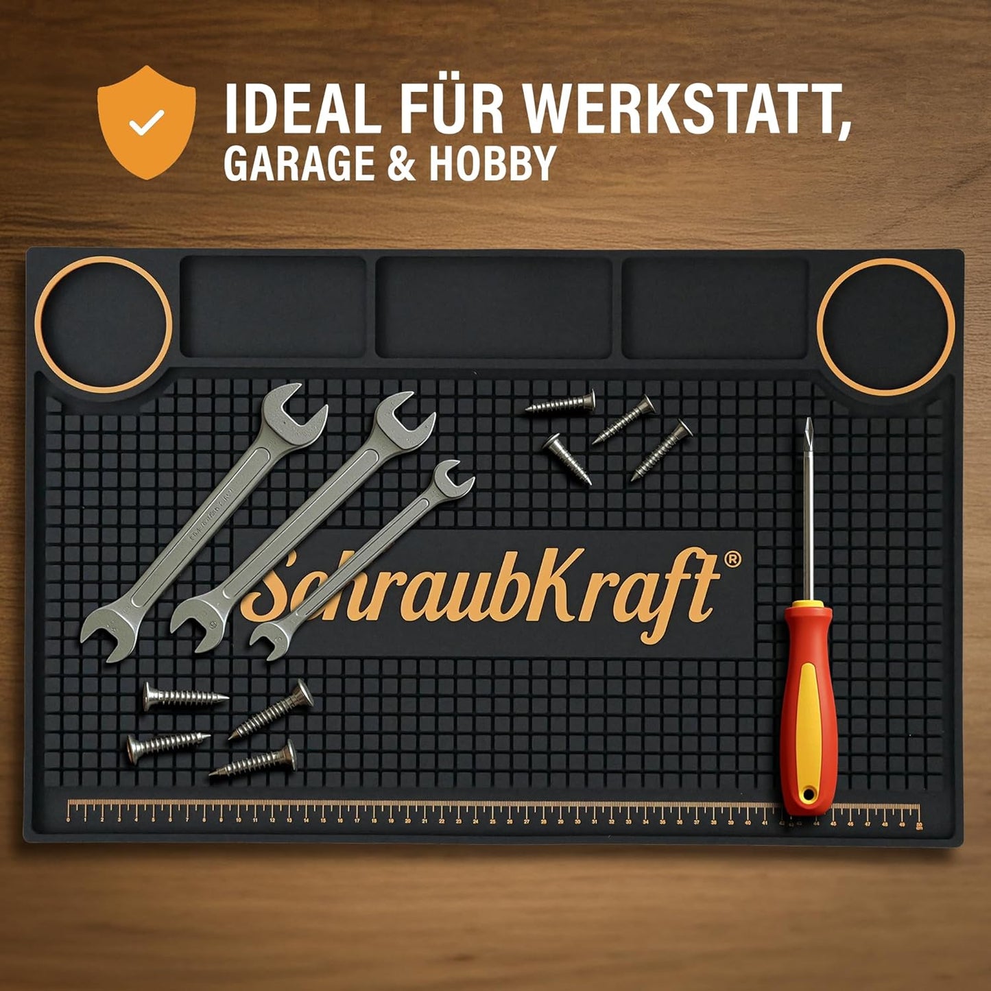 Werkbankmatte mit Organizer & Messskala, 55 x 35cm