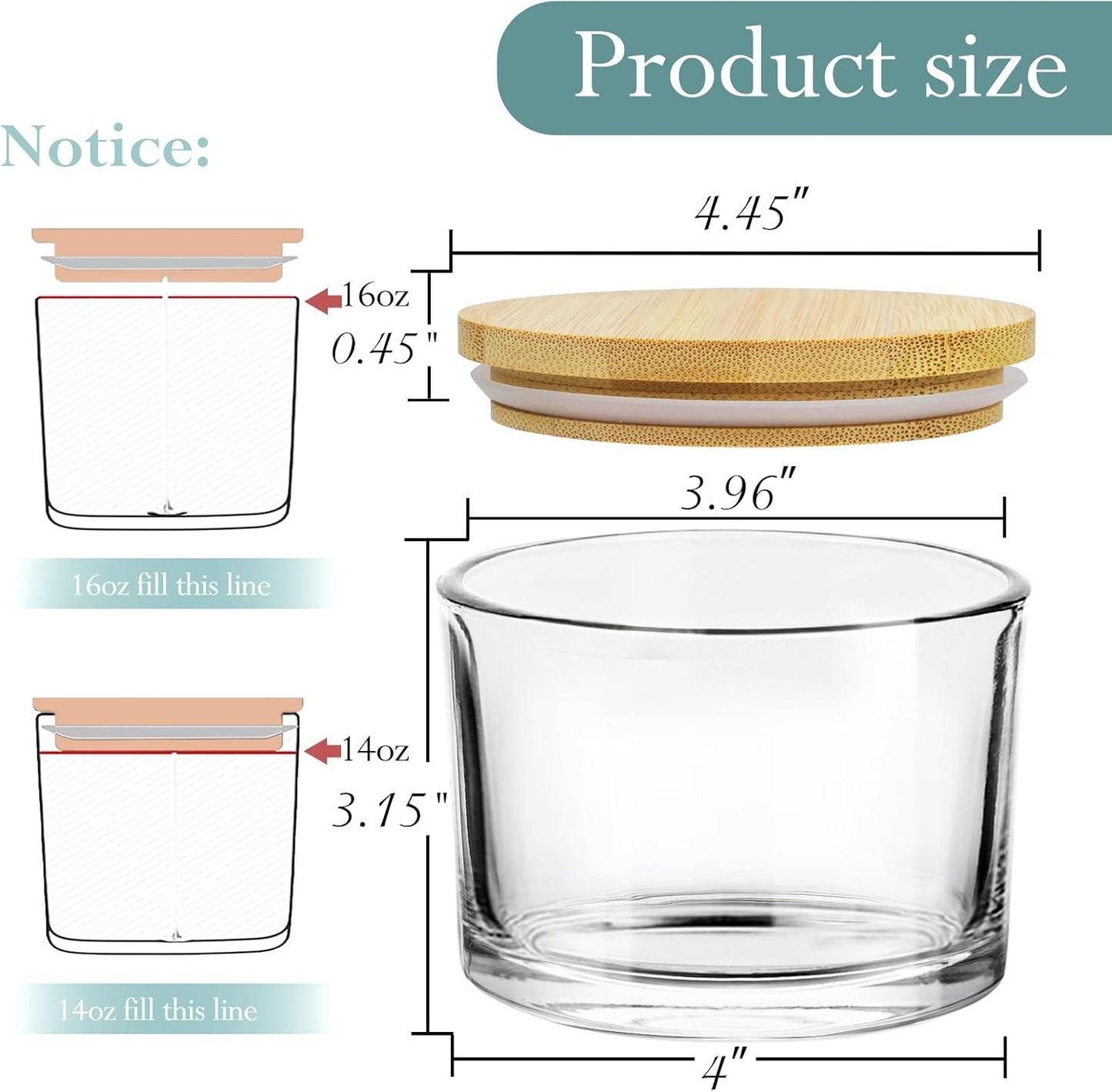 6er-Set Kerzengläser mit Zubehör, Transparent-473 Ml