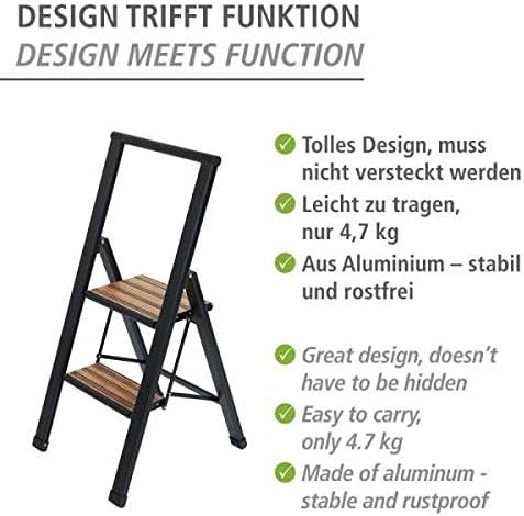 Klapptrittleiter, Schwarz / 2 Stufen