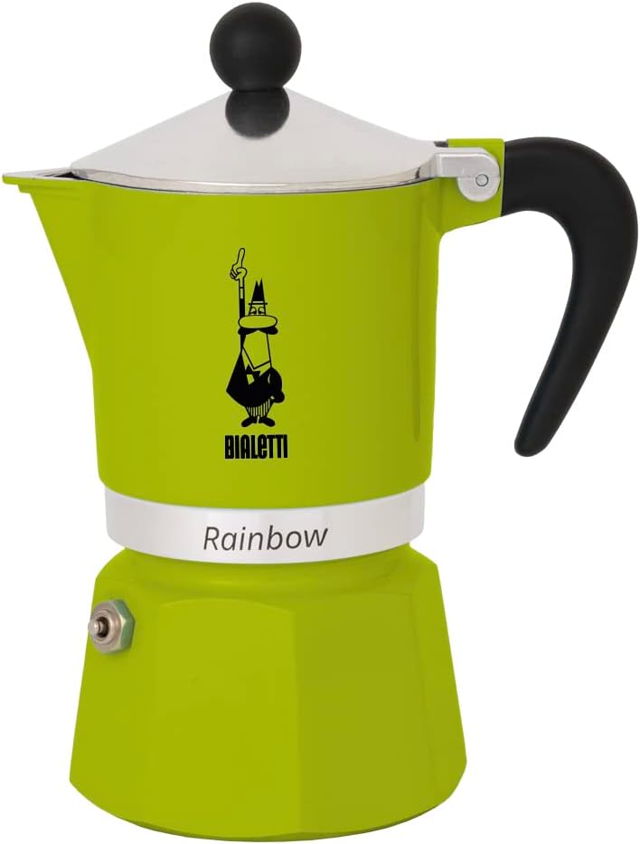 Rainbow Caffettiera Espressokocher, Grün 3 Tassen
