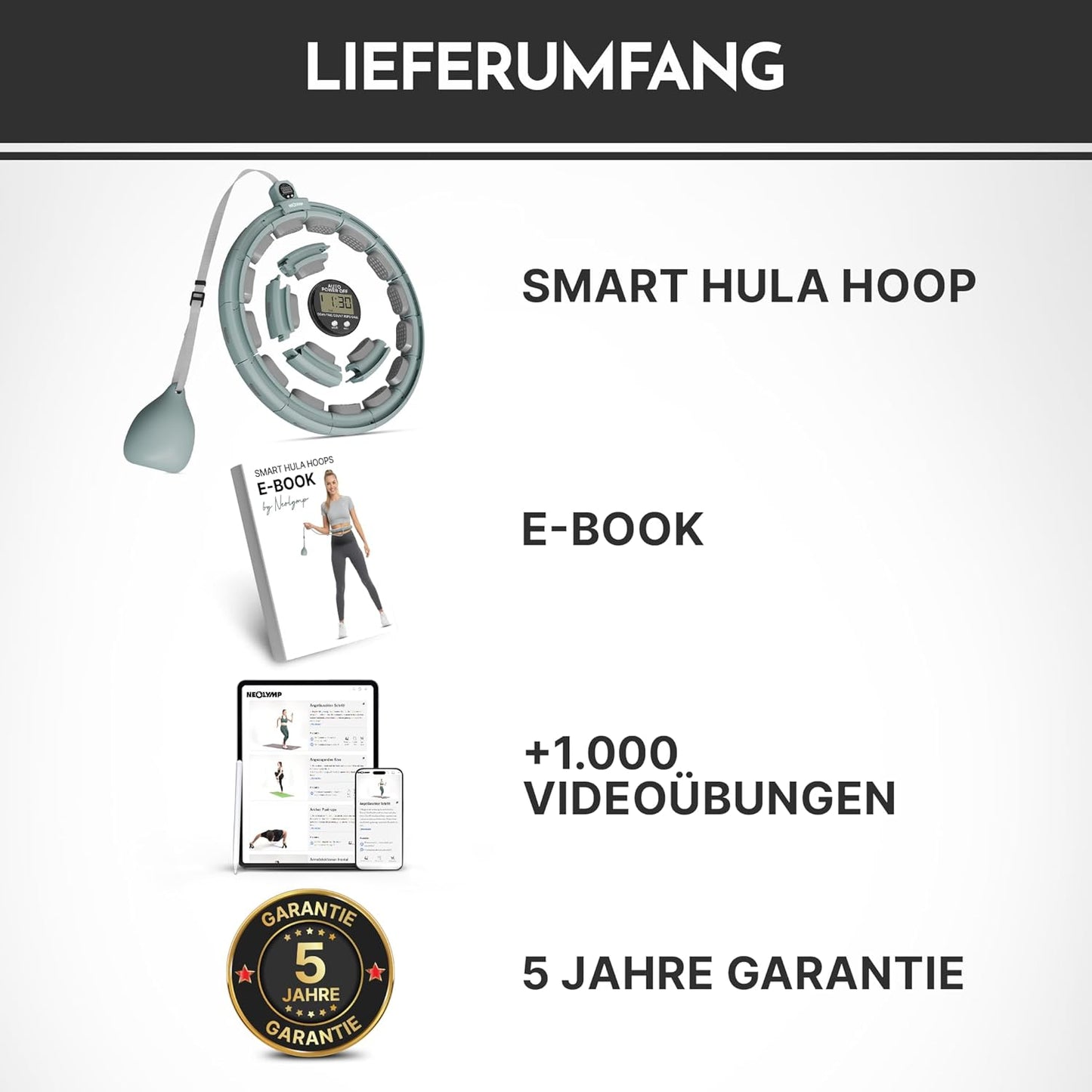 Smart Hula Hoop Reifen mit integriertem Tracking, Sky Blue