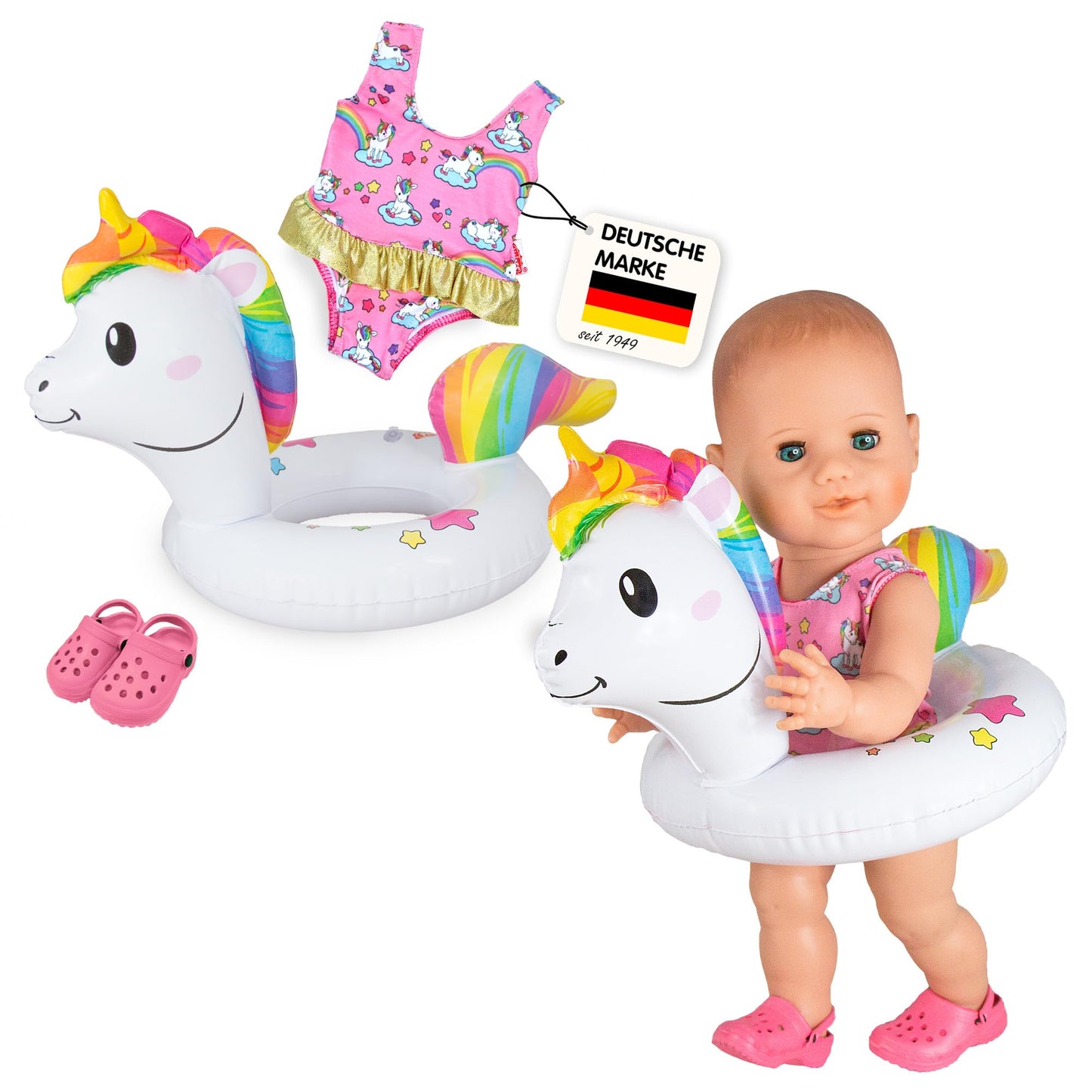 Puppen Schwimmset Einhorn