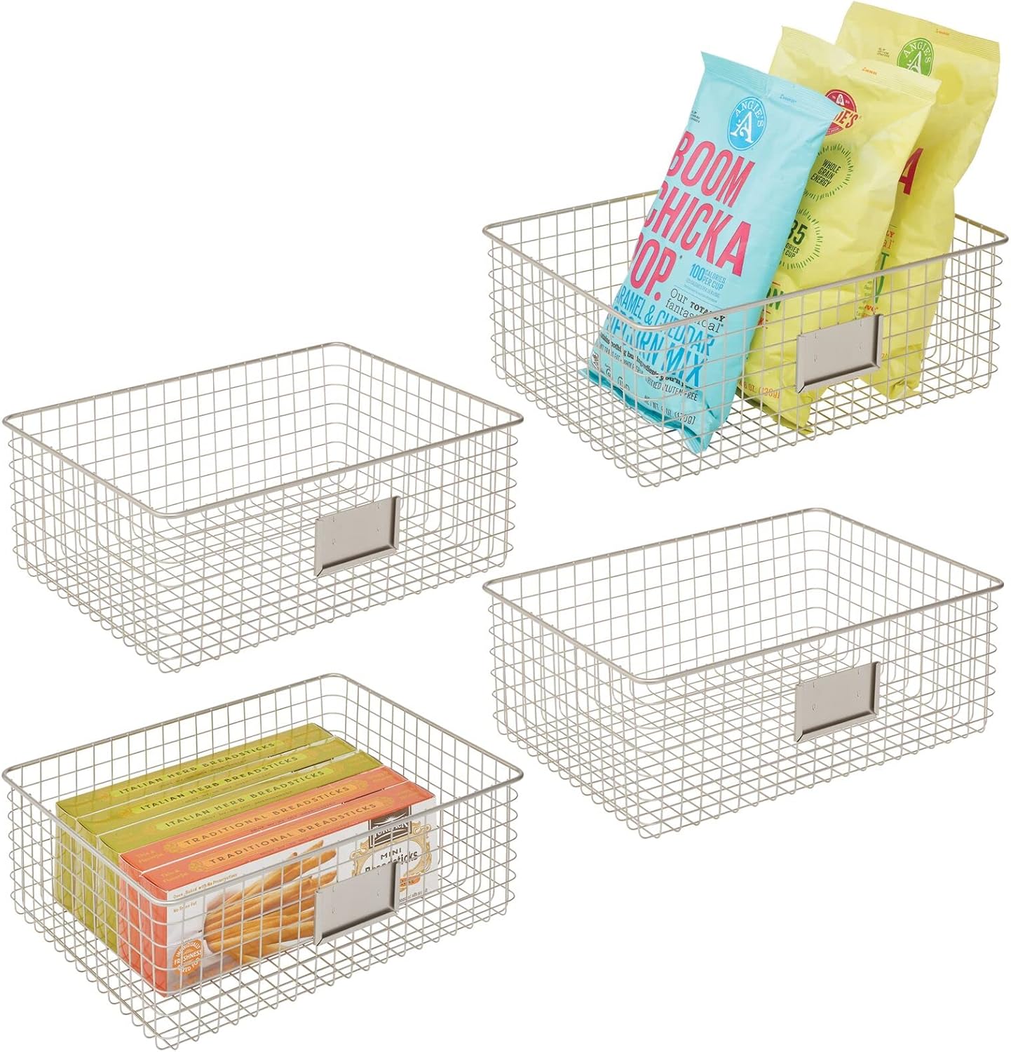 4-teiliges Allzweckkorb-Set mit Beschriftungsfeld